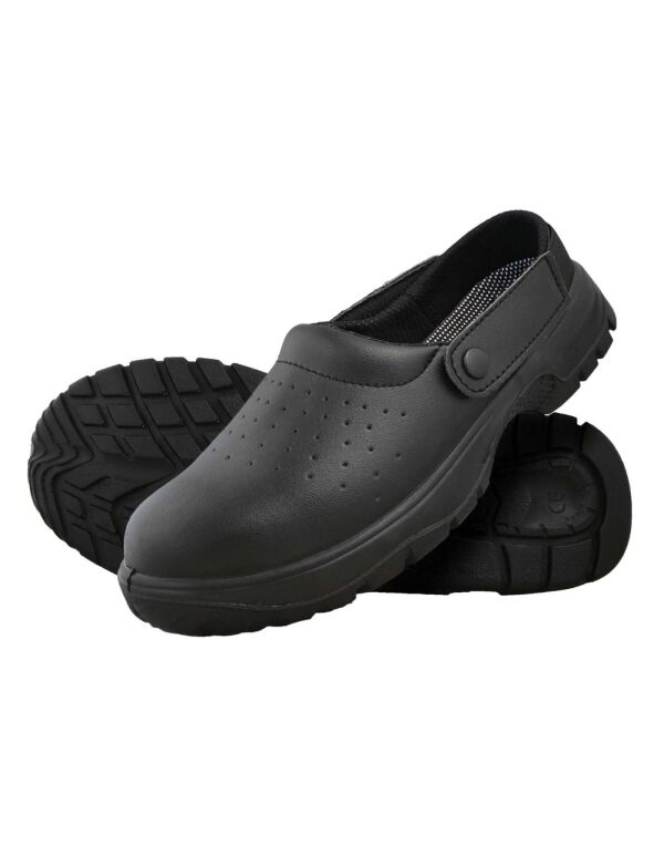 DK41 Black Comfort Grip Safety Sandal