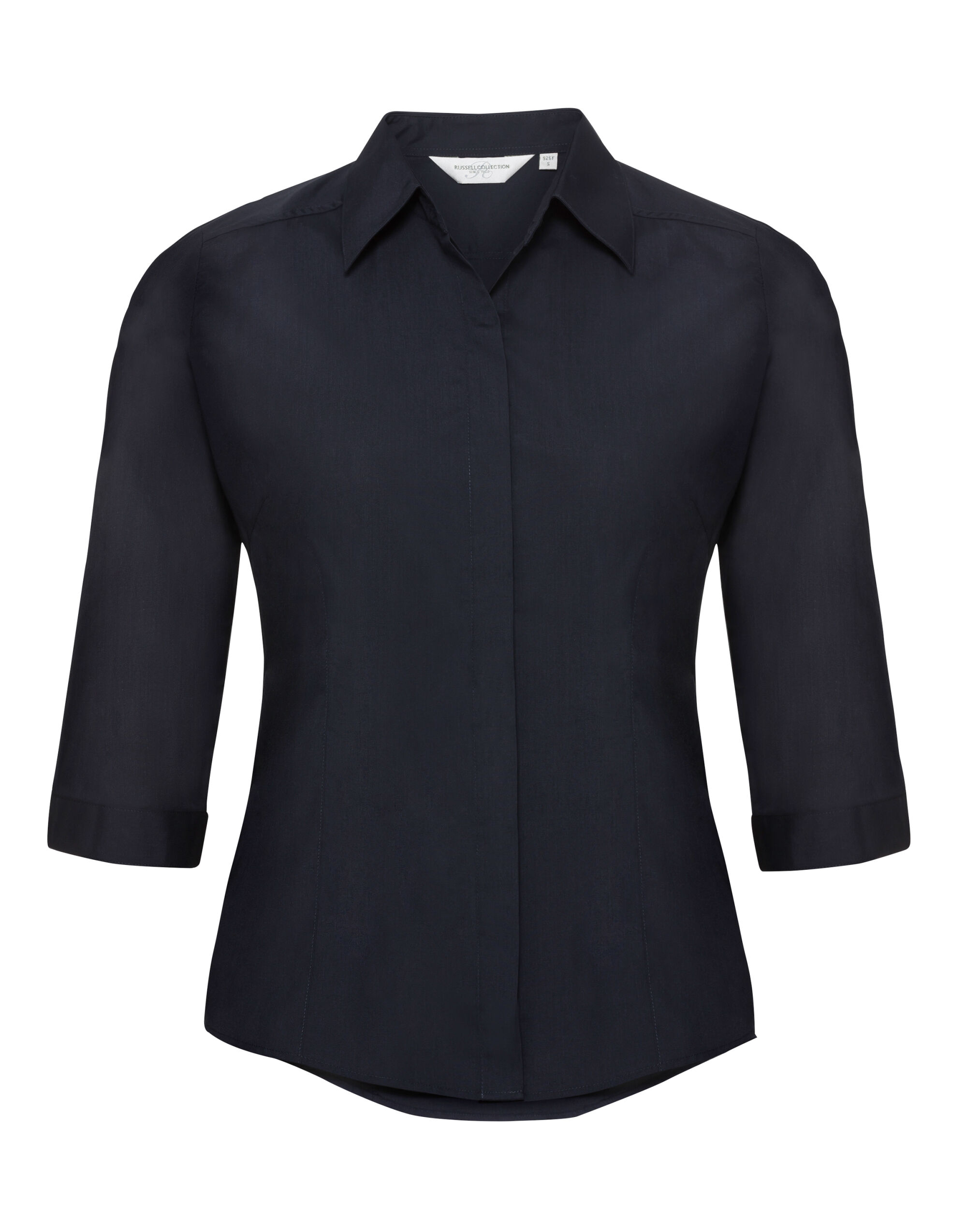 926F Ladies’ 3/4 Sleeve Fitted Polycotton Poplin Shirt French Navy 926F Ladies’ 3/4 Sleeve Fitted Polycotton Poplin Shirt French Navy