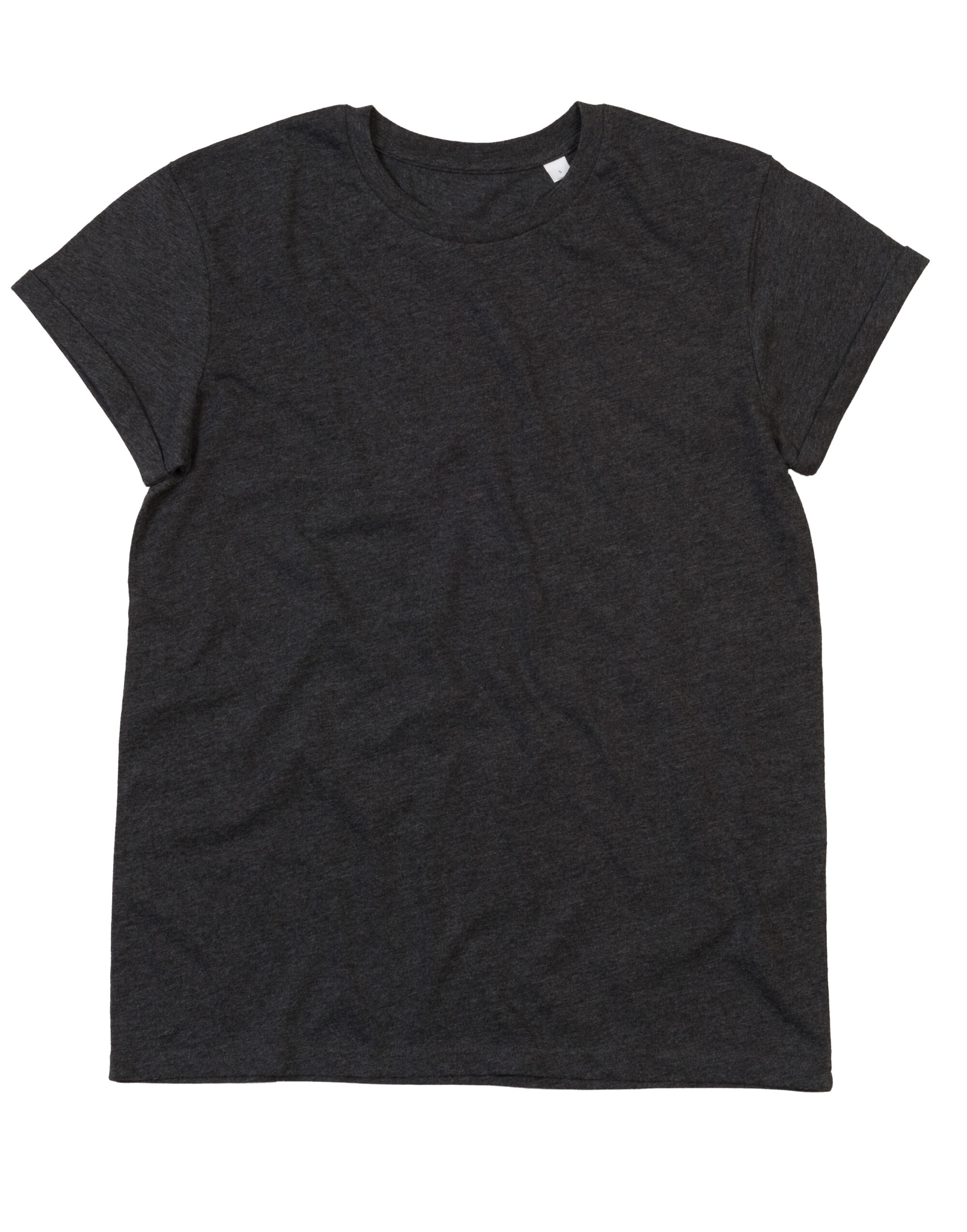 Charcoal Grey Melange Men’s Organic Roll Sleeve T