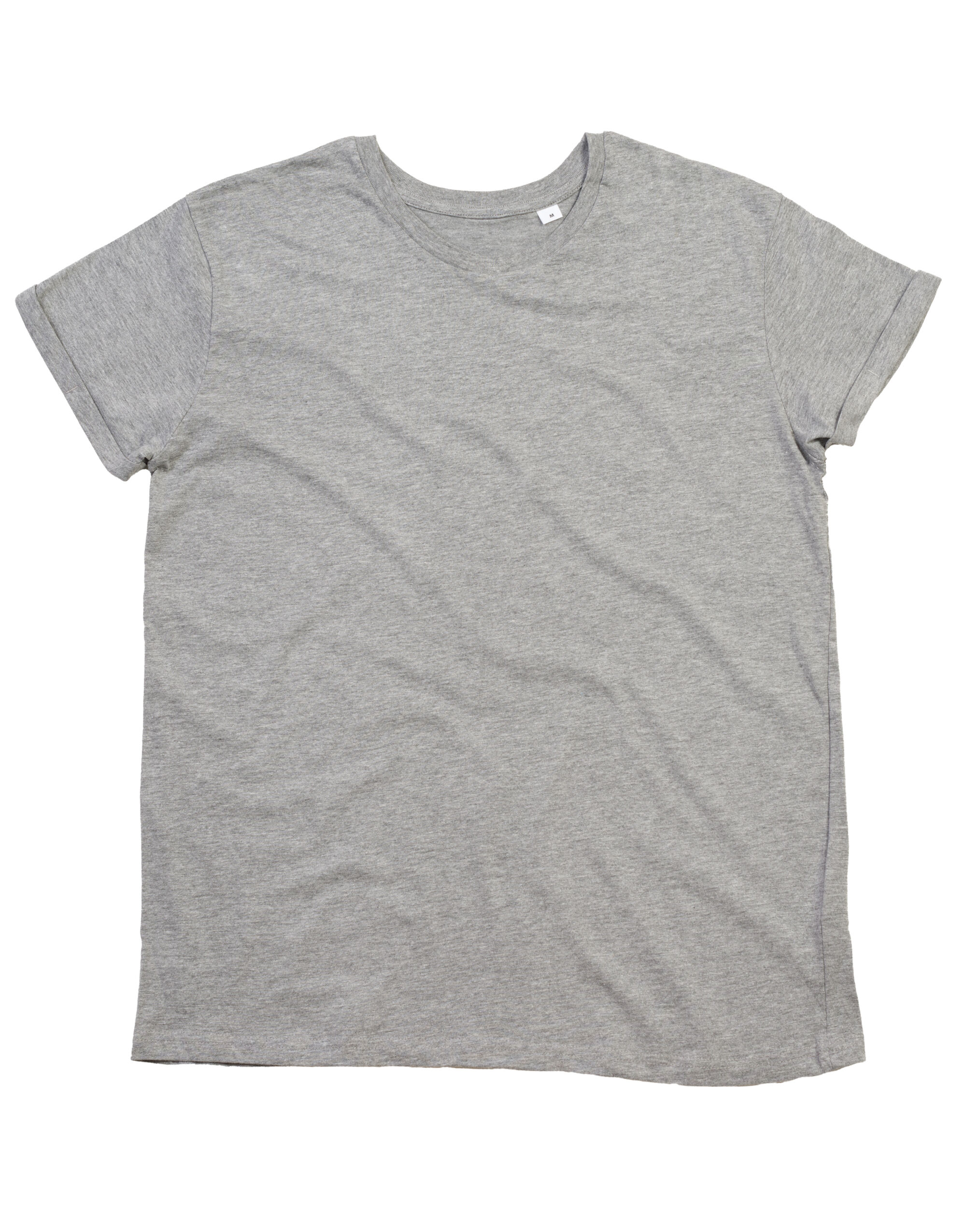 Heather Grey Melange Men’s Organic Roll Sleeve T
