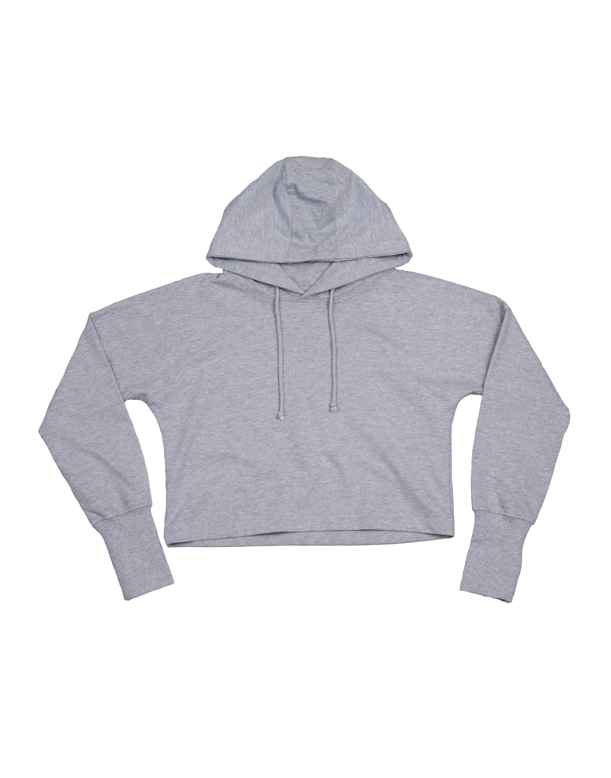 M140 Heather Grey Melange Cropped Hoodie M140 Heather Grey Melange Cropped Hoodie