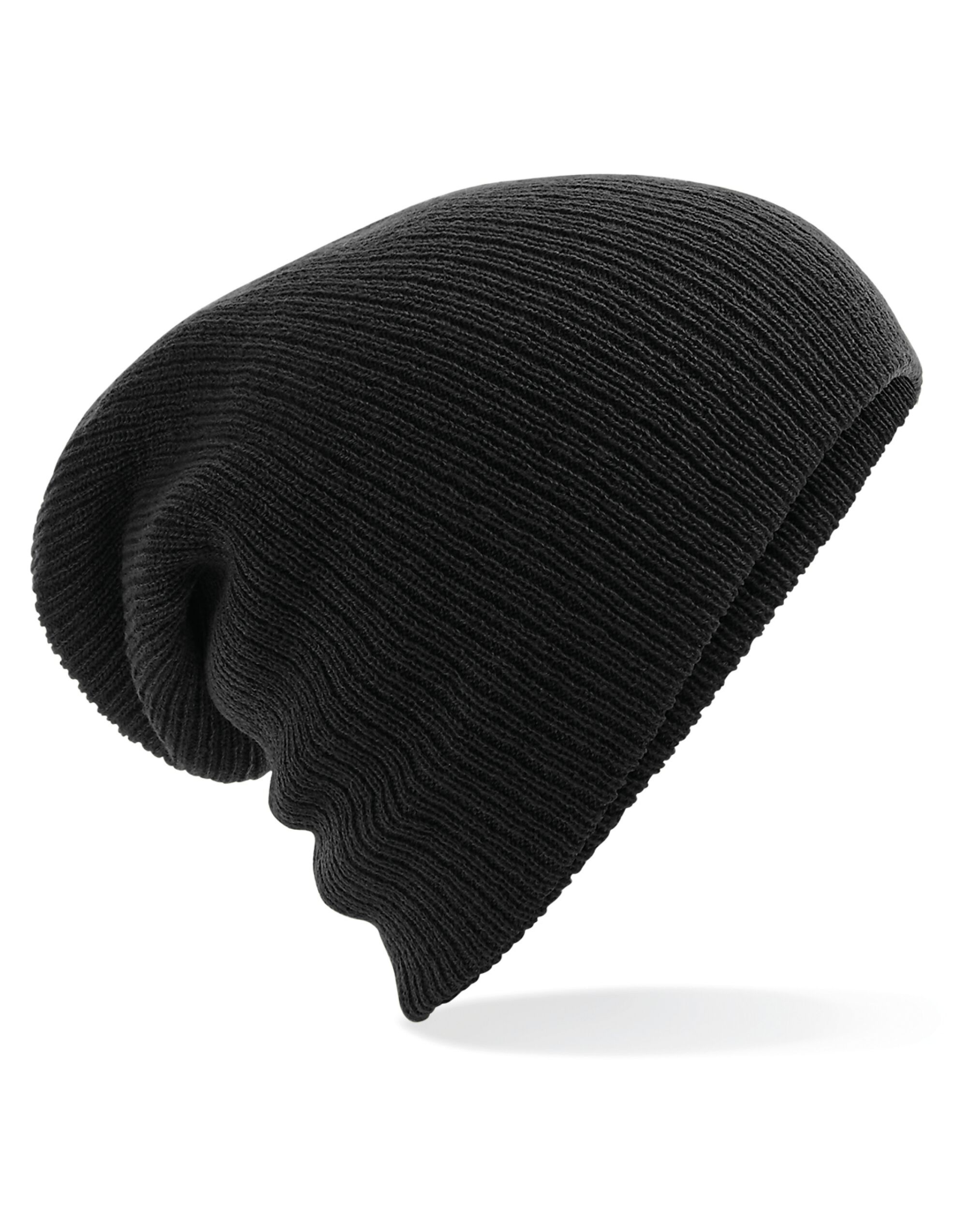 Black Heavy Gauge Slouch Beanie