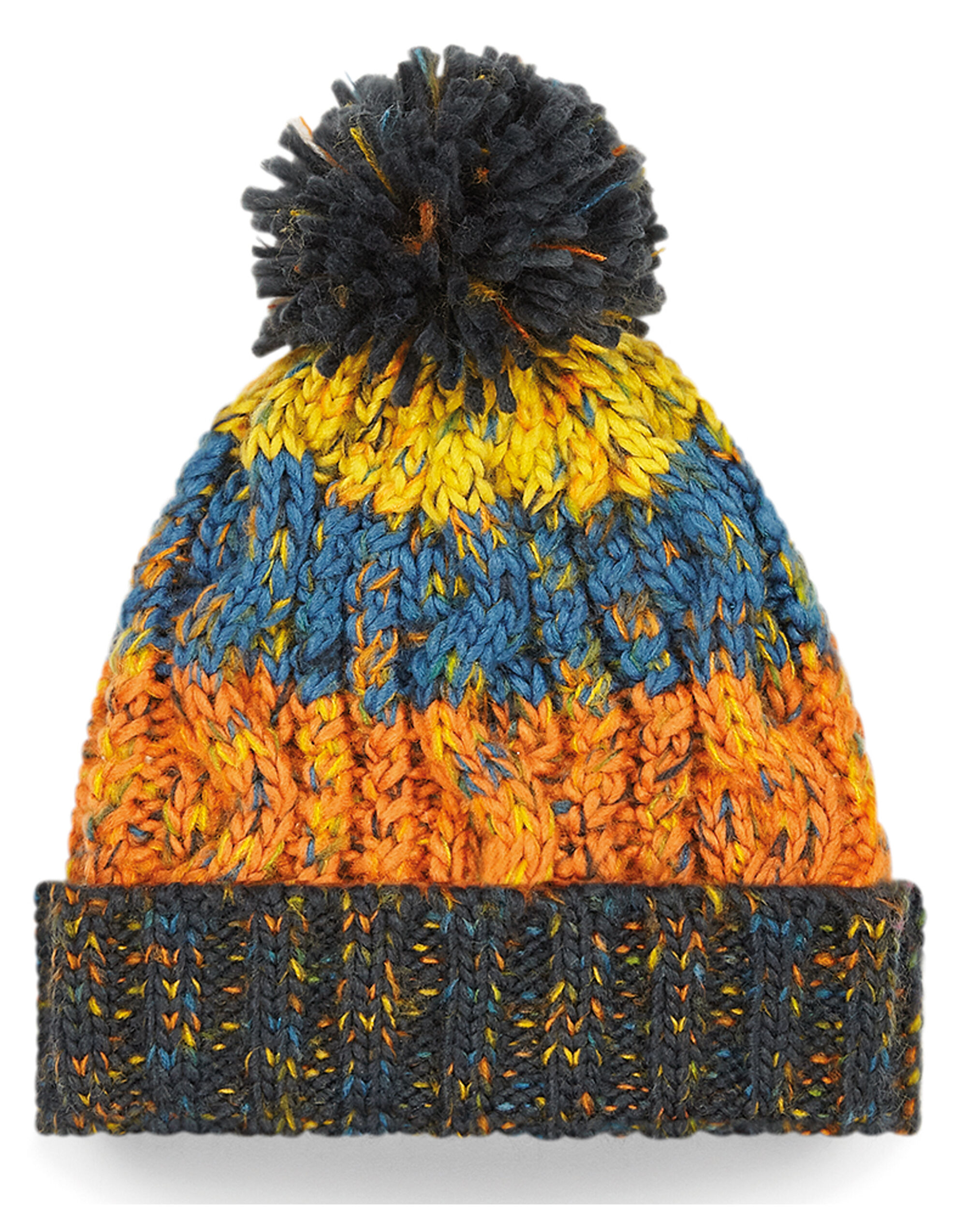 B486B Junior Corkscrew Pom Pom Beanie Retro Blues
