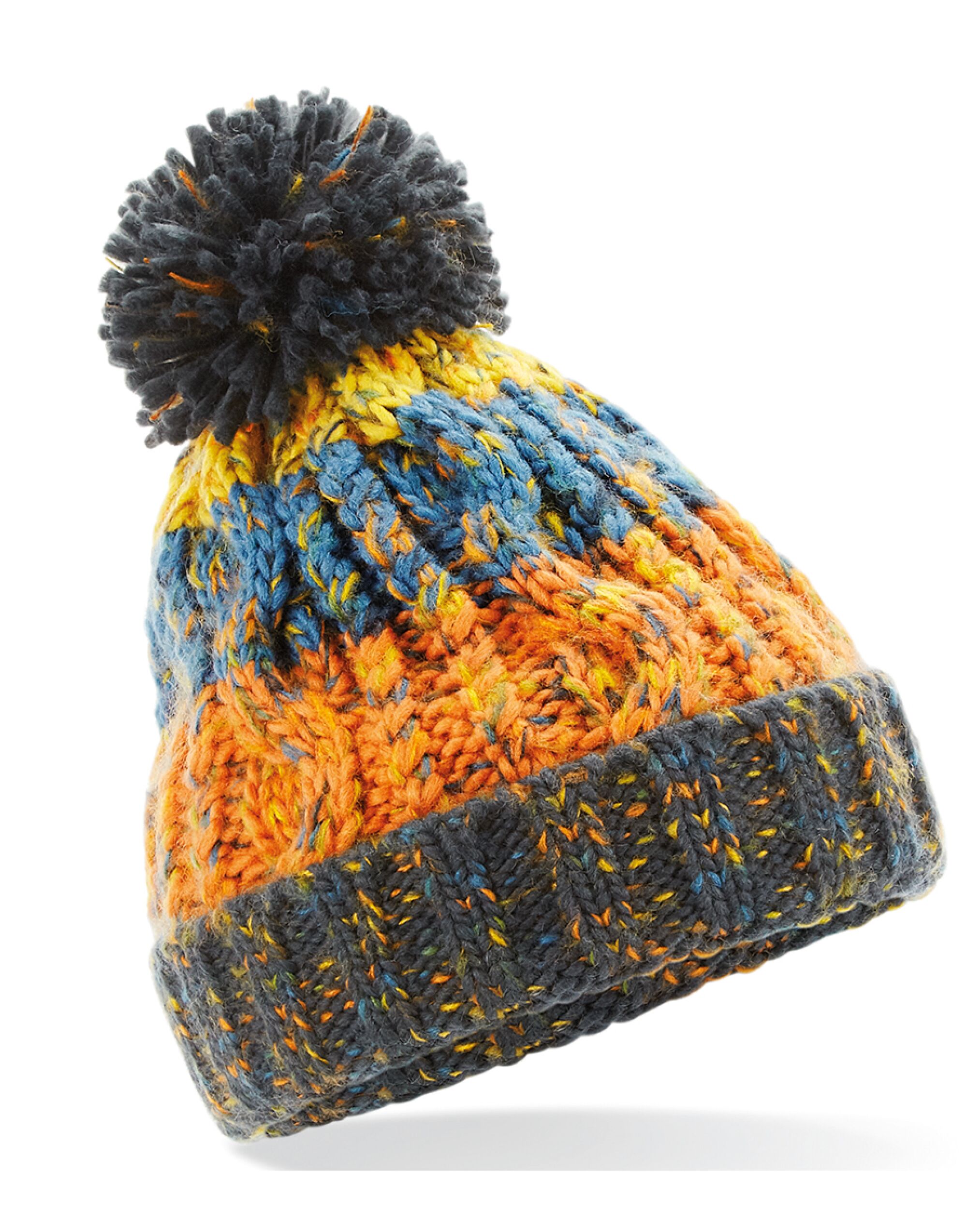 B486B Junior Corkscrew Pom Pom Beanie Retro Blues