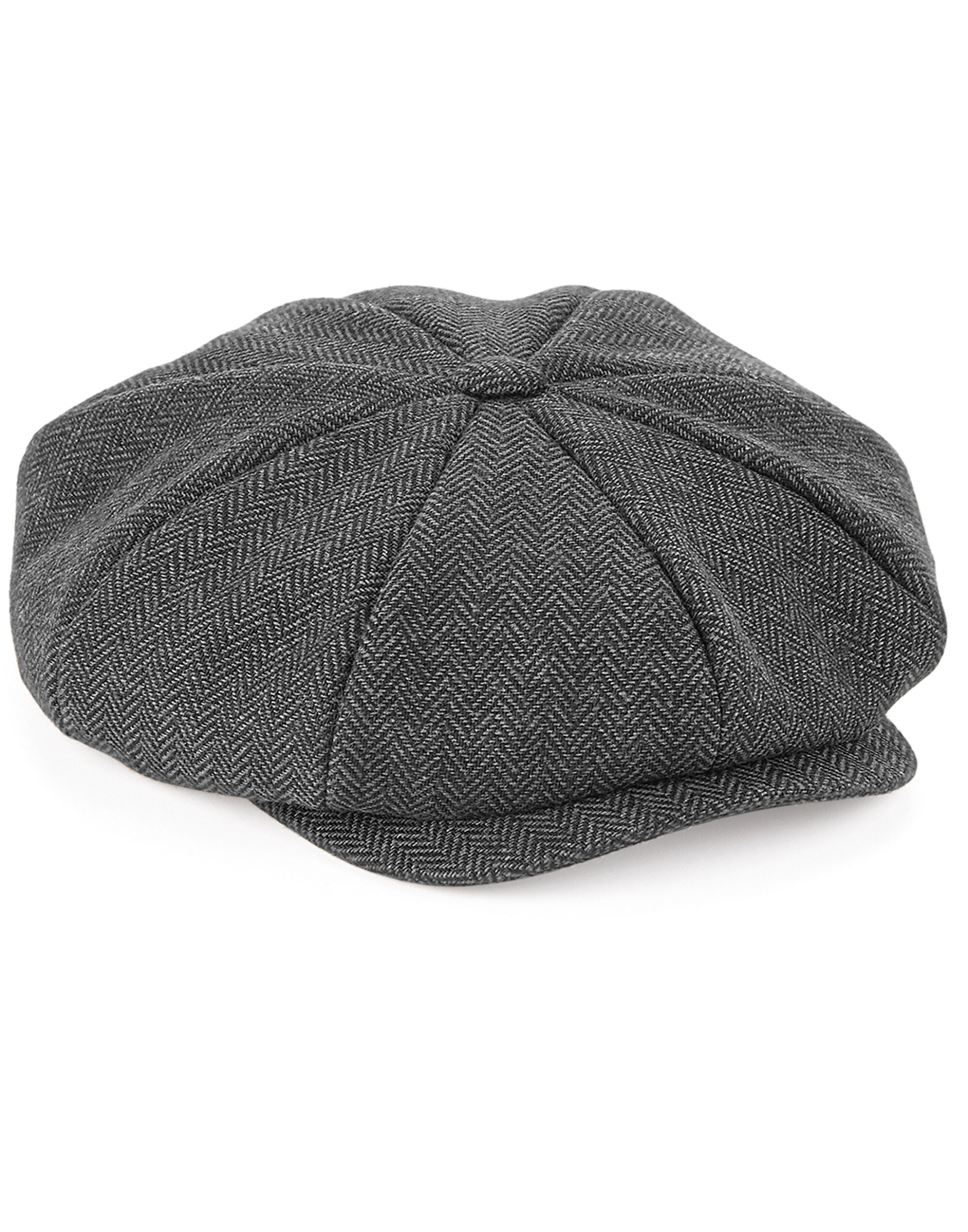 B628 Heritage Baker Boy Cap Charcoal Herringbone