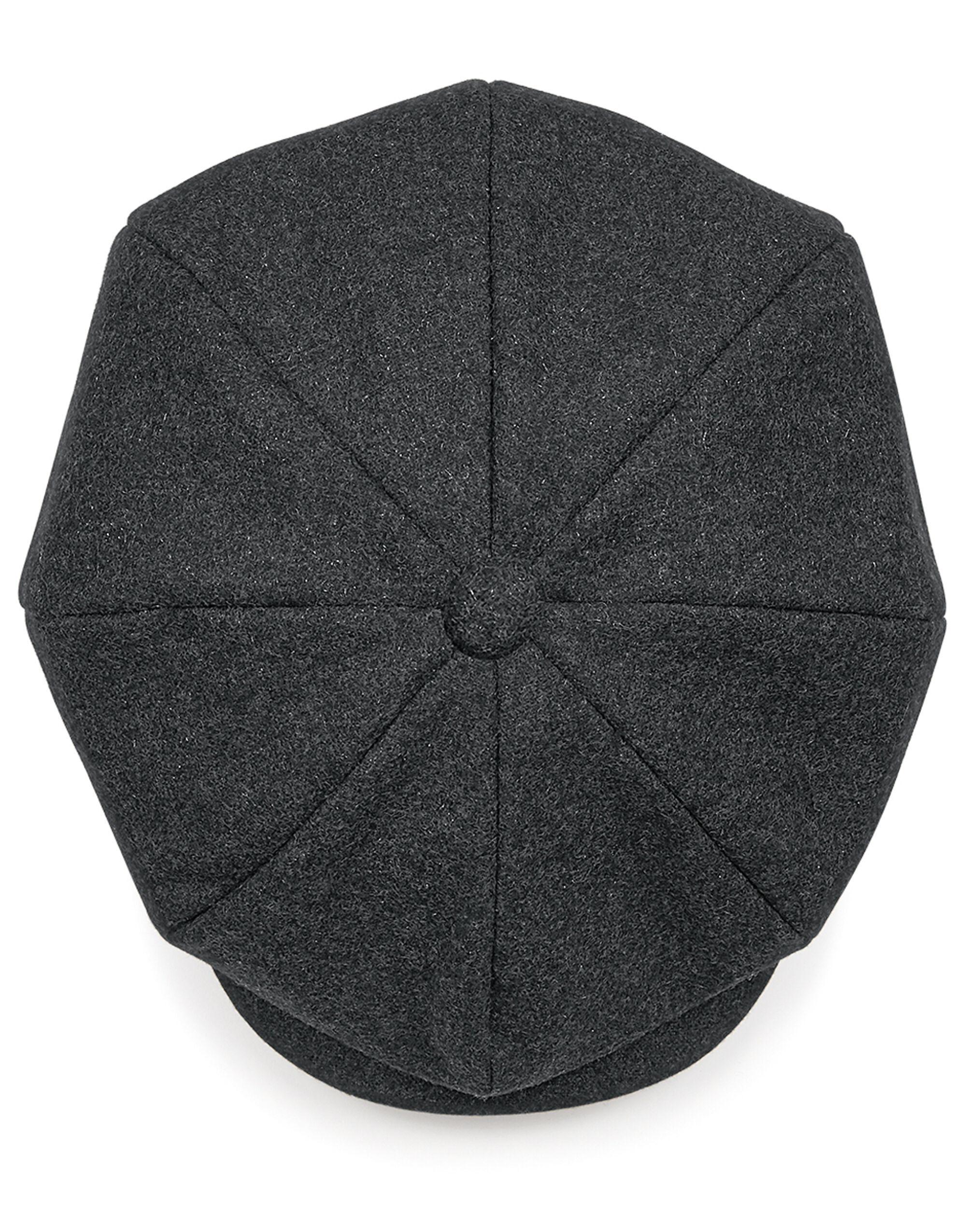 B629 Melton Wool Baker Boy Cap Charcoal Marl