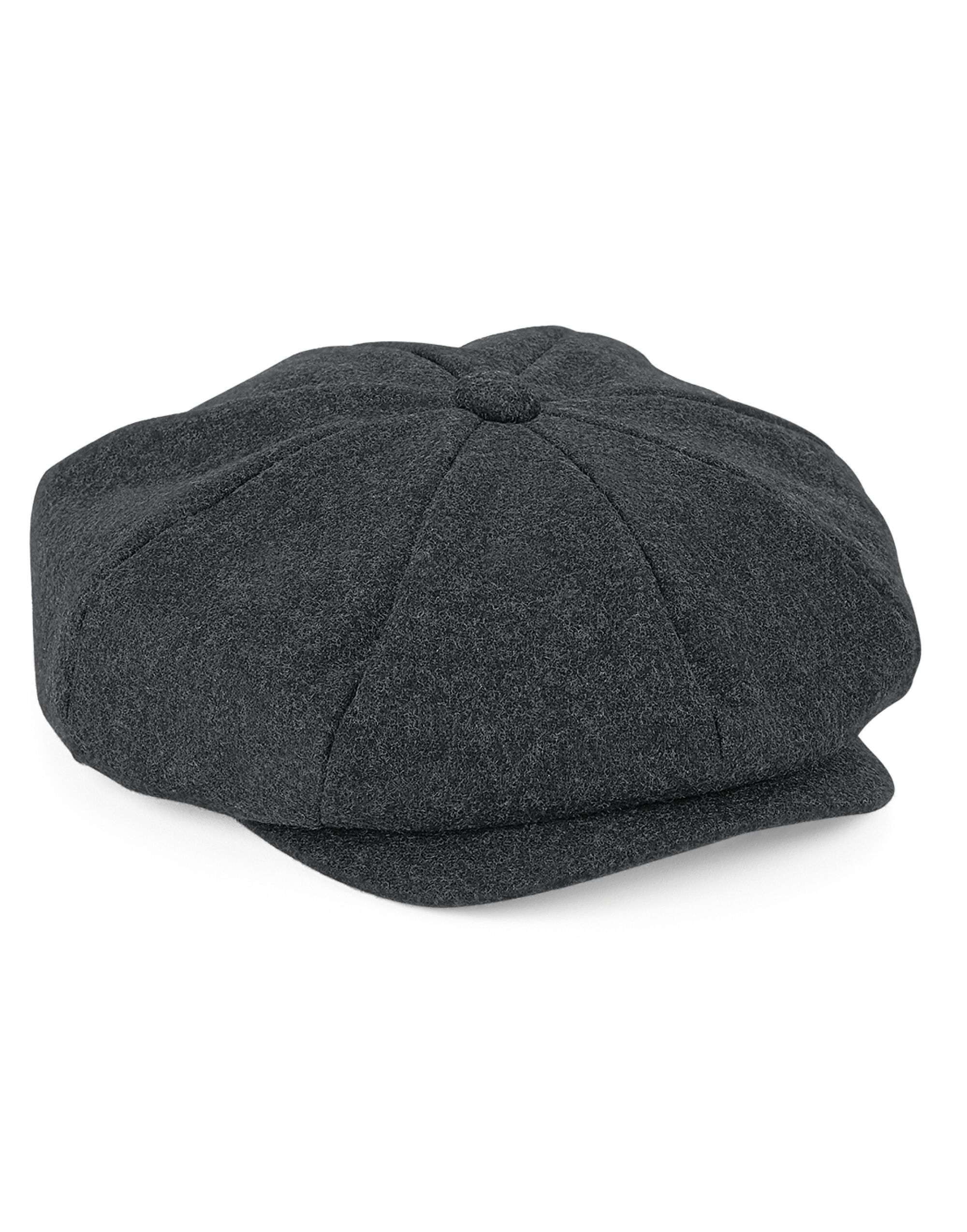 B629 Melton Wool Baker Boy Cap Charcoal Marl B629 Melton Wool Baker Boy Cap Charcoal Marl