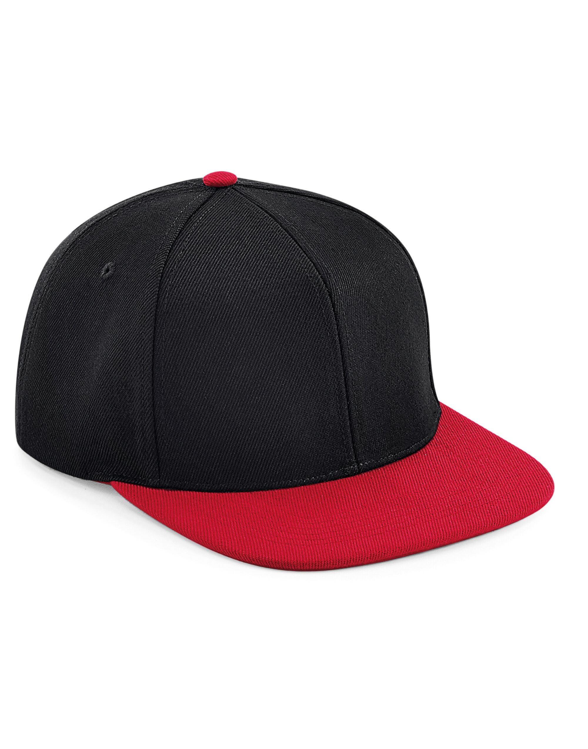 Black/Classic Red Original Flat Peak 6 Panel Snapback