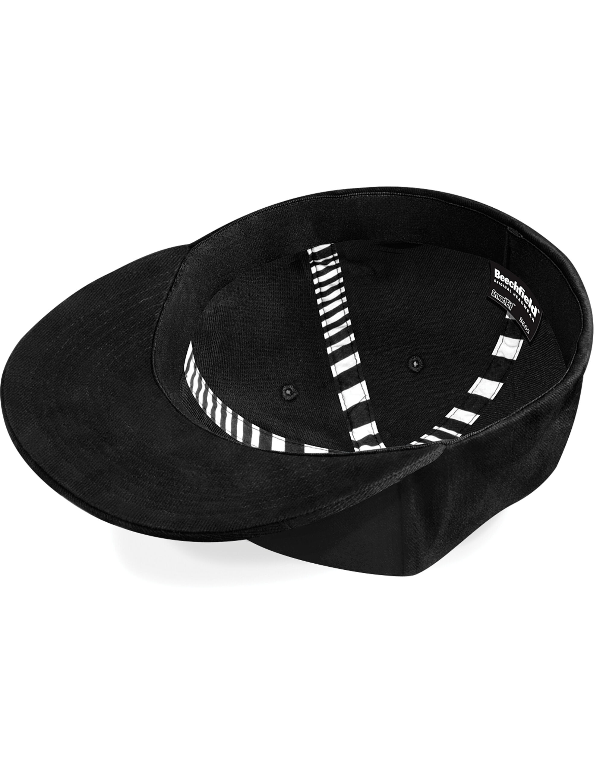 B665 Pro-Stretch Flat Peak Cap Black
