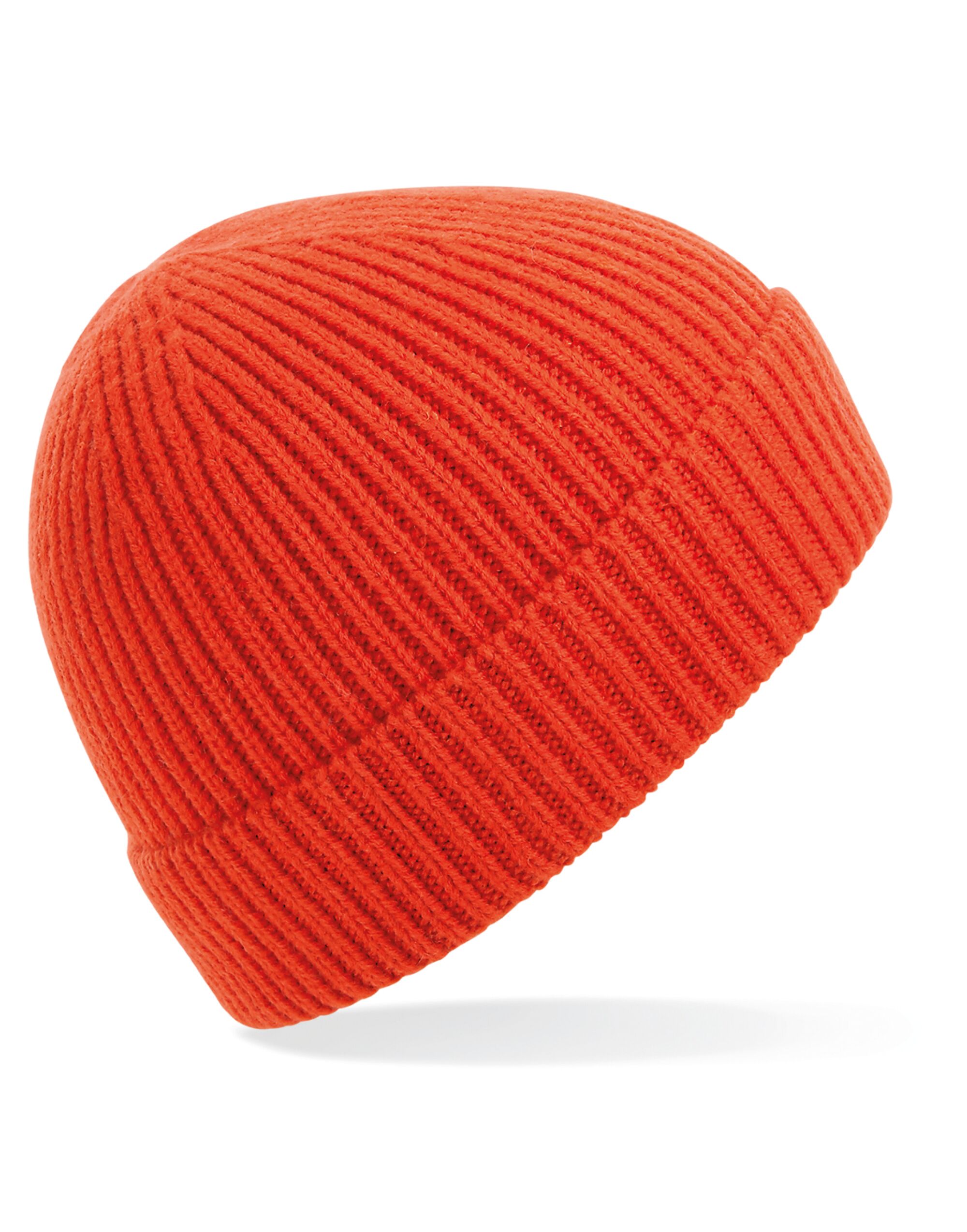 Fire Red Engineered Knit Ribbed Beanie Fire Red Engineered Knit Ribbed Beanie