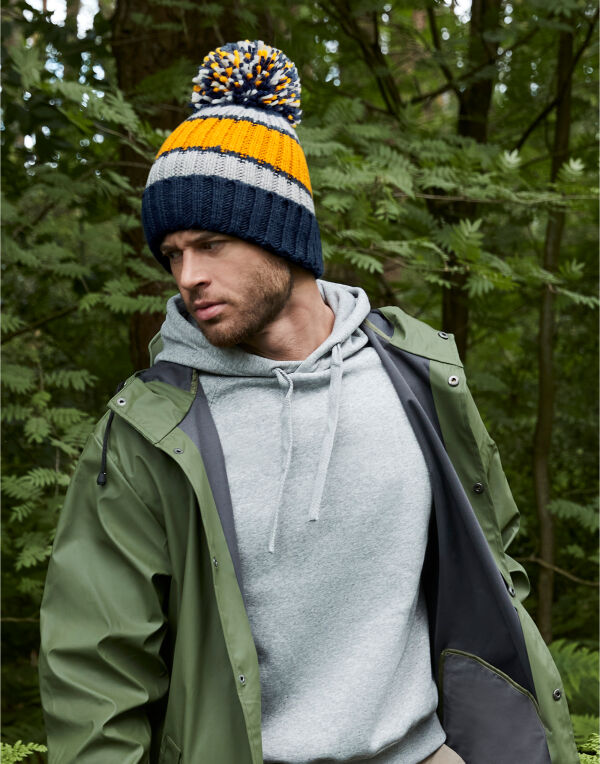 Marshmallow Sundae Hygge Striped Beanie