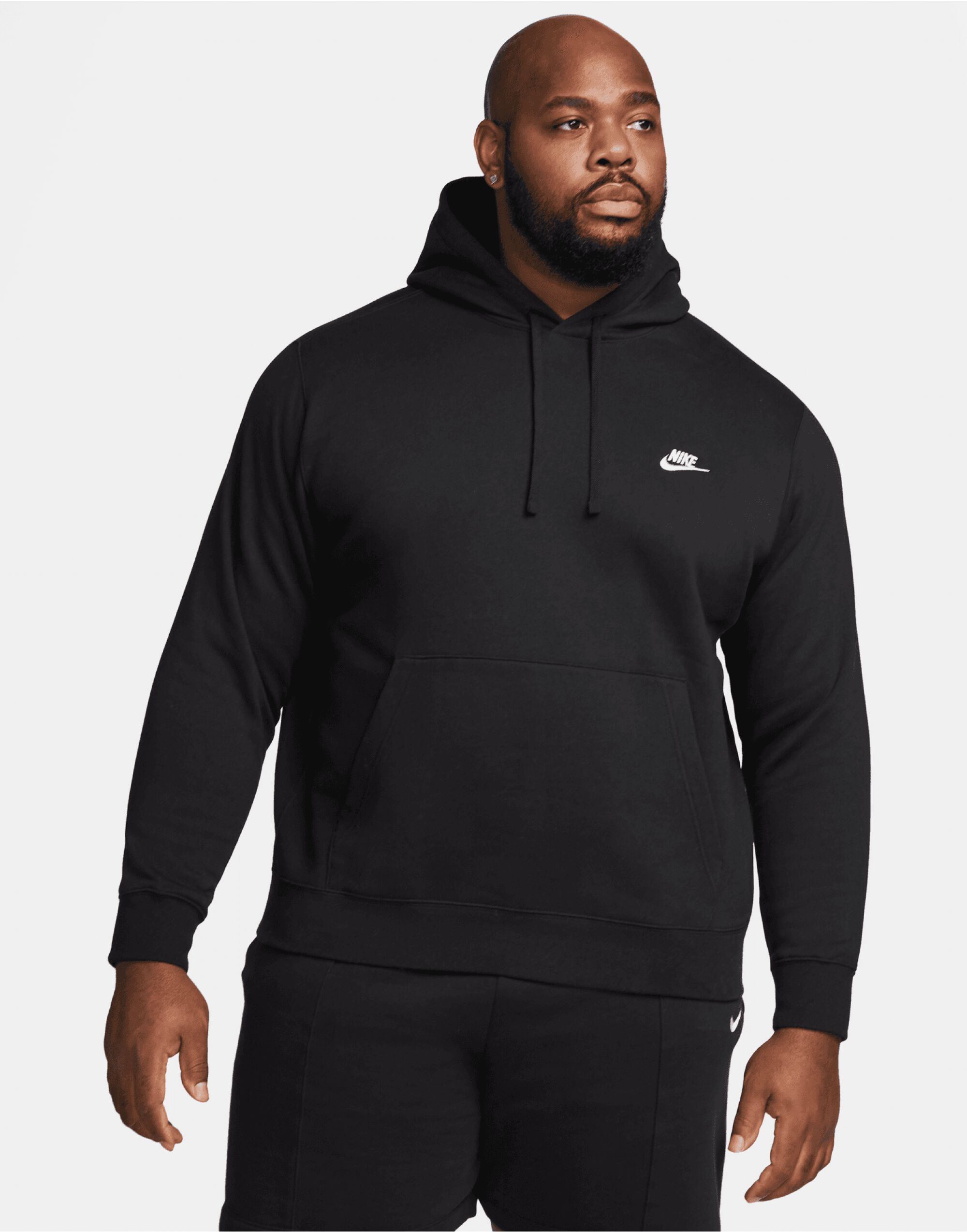 BV2654 Black/Black/White Sportswear Club Hoodie