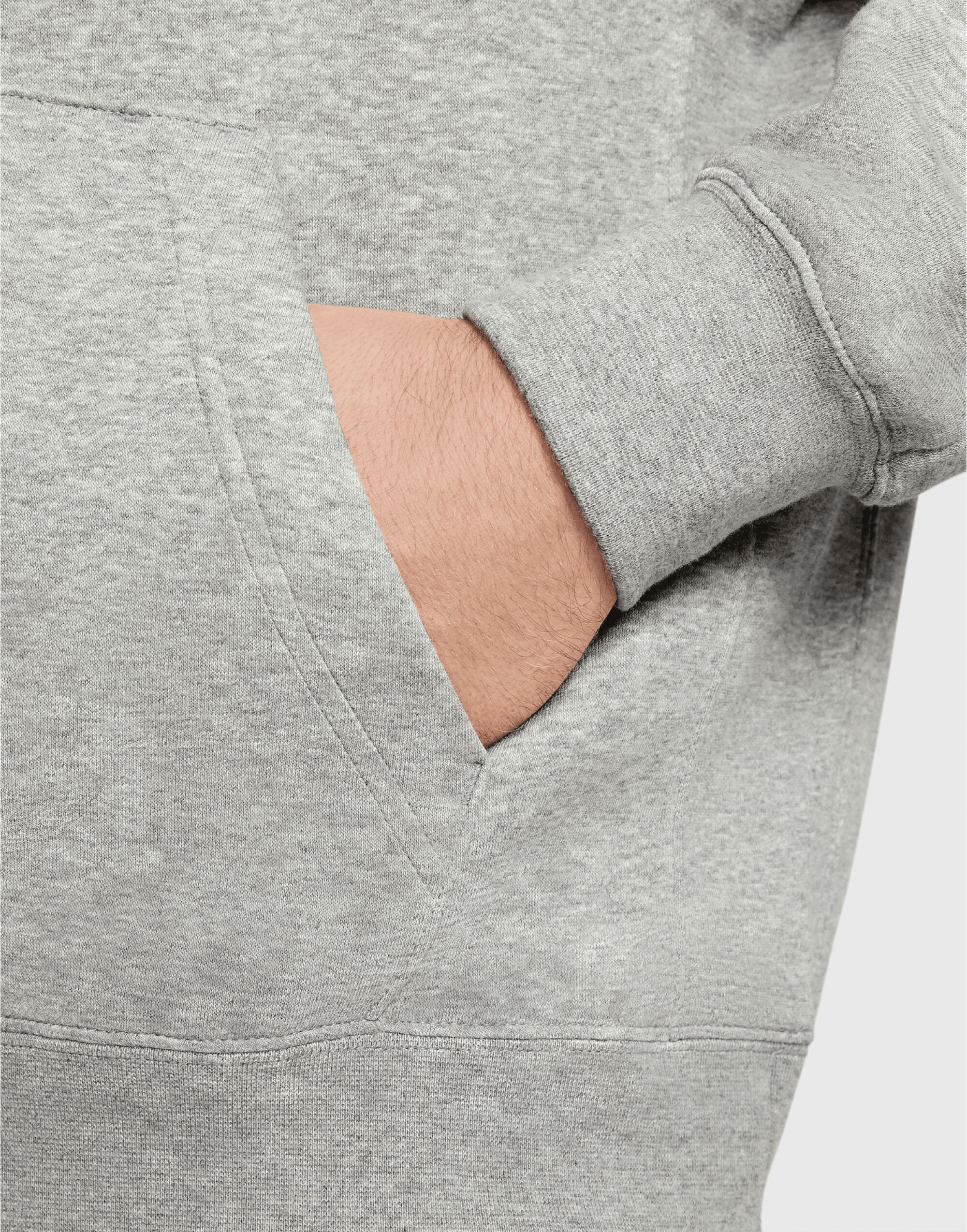 BV2654 Dark Grey Heather/Matte Silver/White Sportswear Club Hoodie