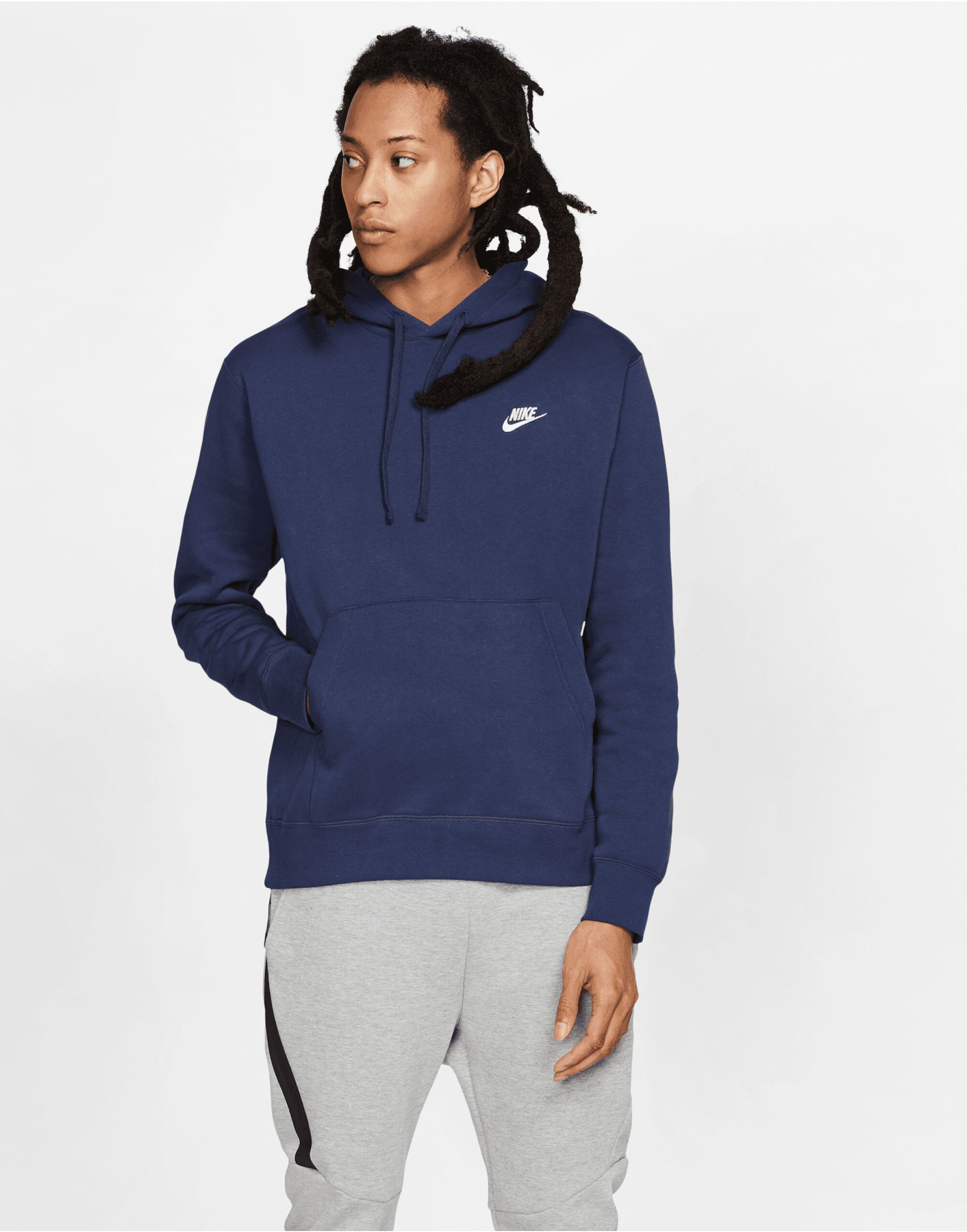 BV2654 Midnight Navy/Midnight Navy/White Sportswear Club Hoodie