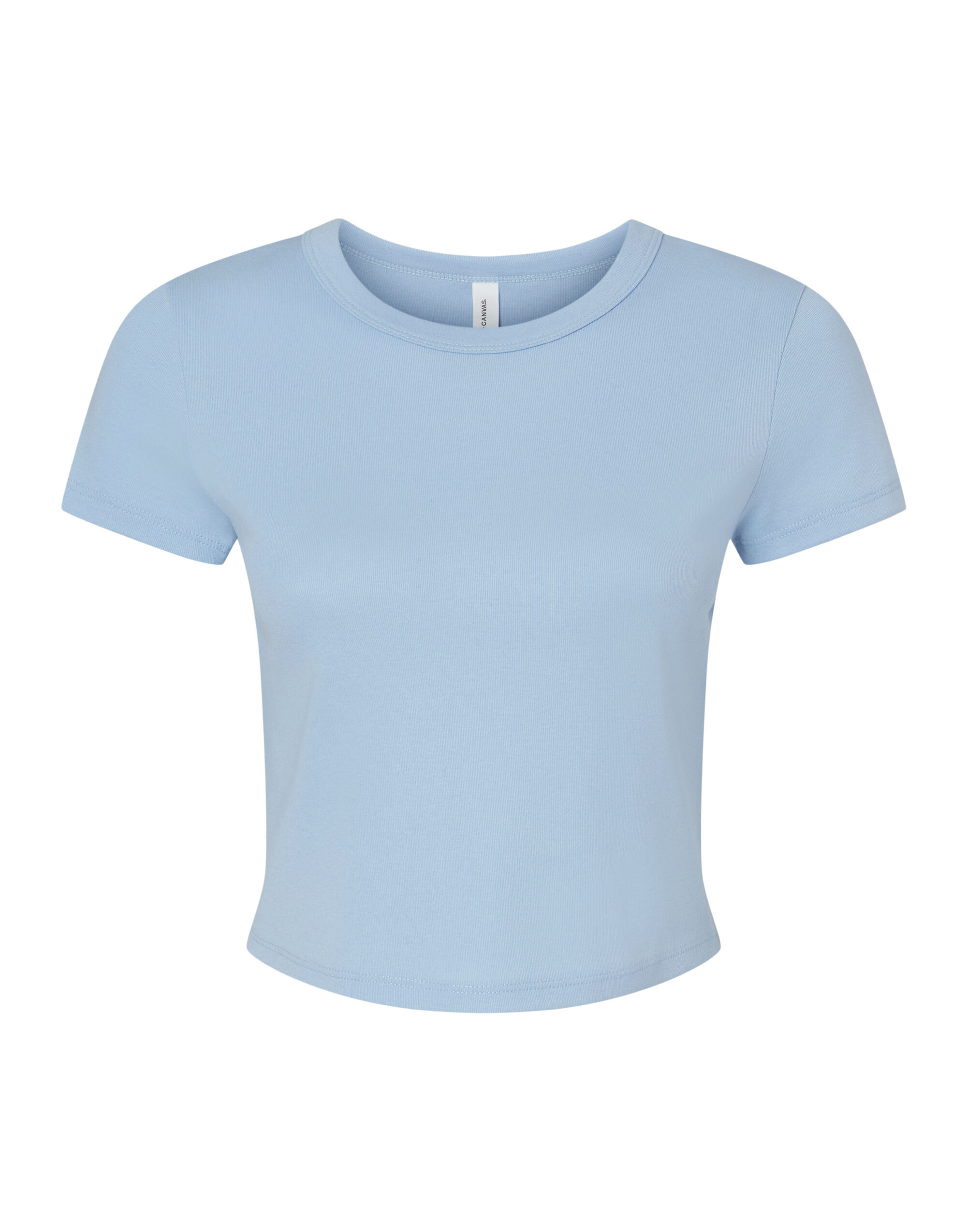 BE1010 Solid Baby Blue Blend Women’s Micro Rib Baby Tee