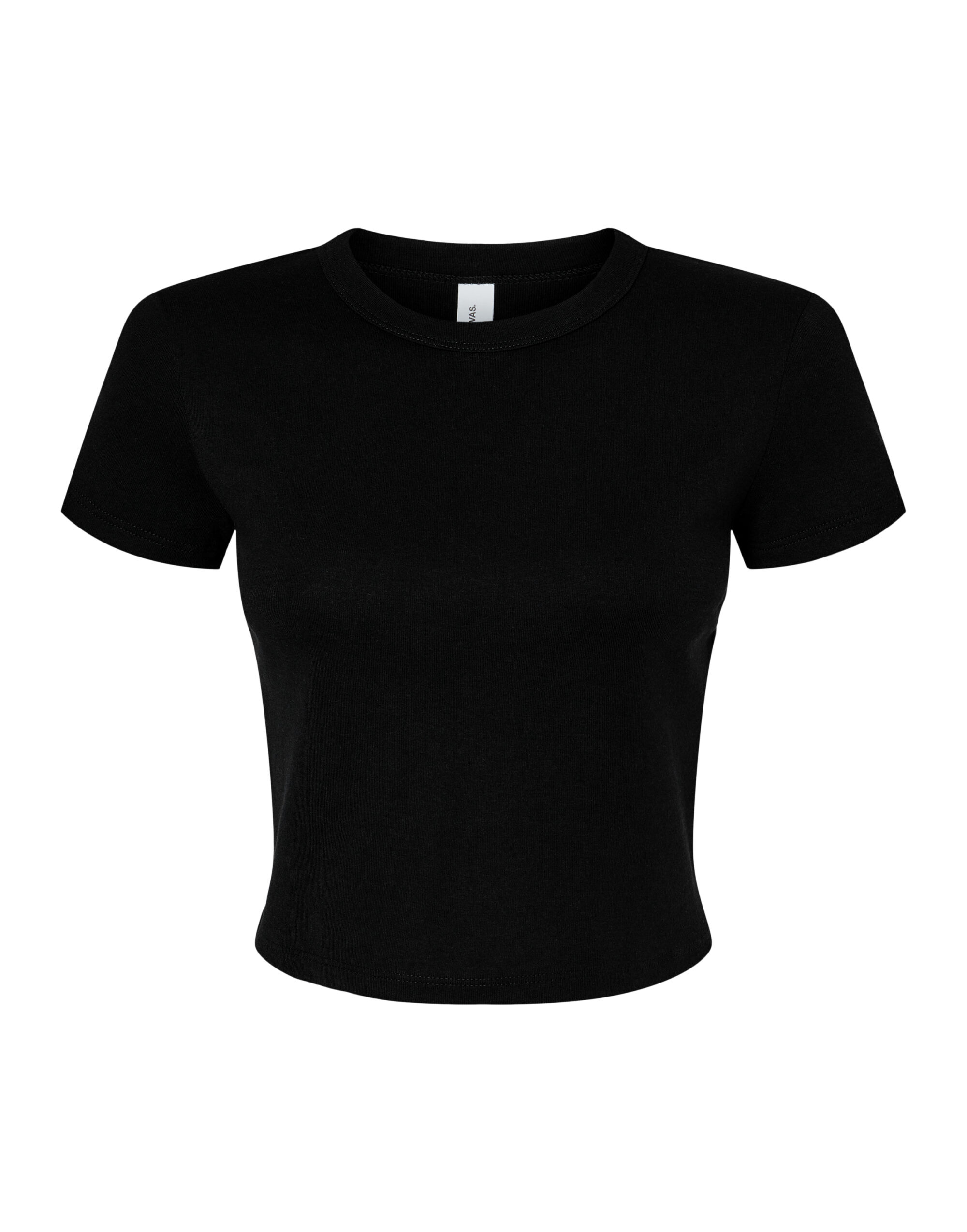 BE1010 Women’s Micro Rib Baby Tee Solid Black Blend