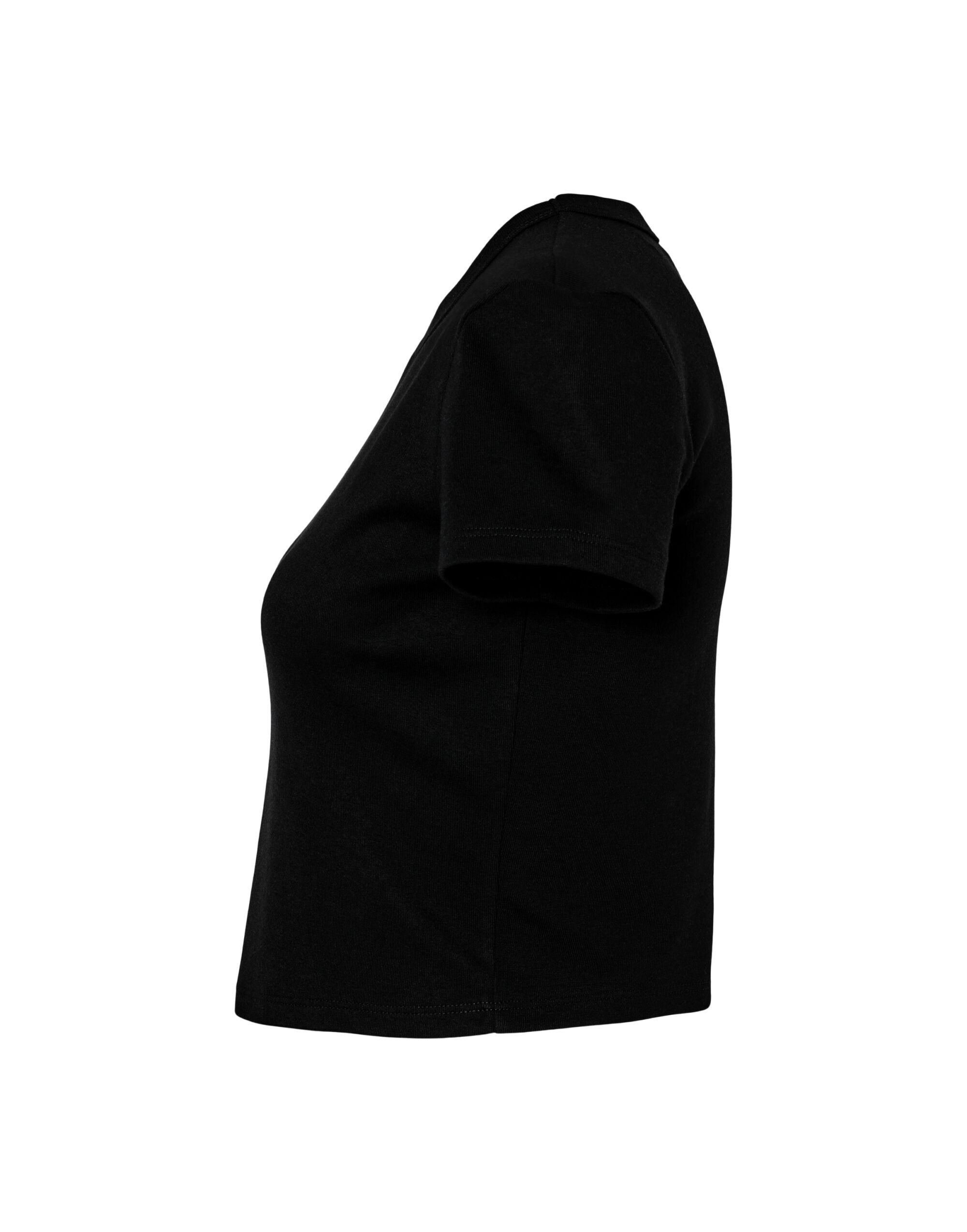 BE1010 Women’s Micro Rib Baby Tee Solid Black Blend