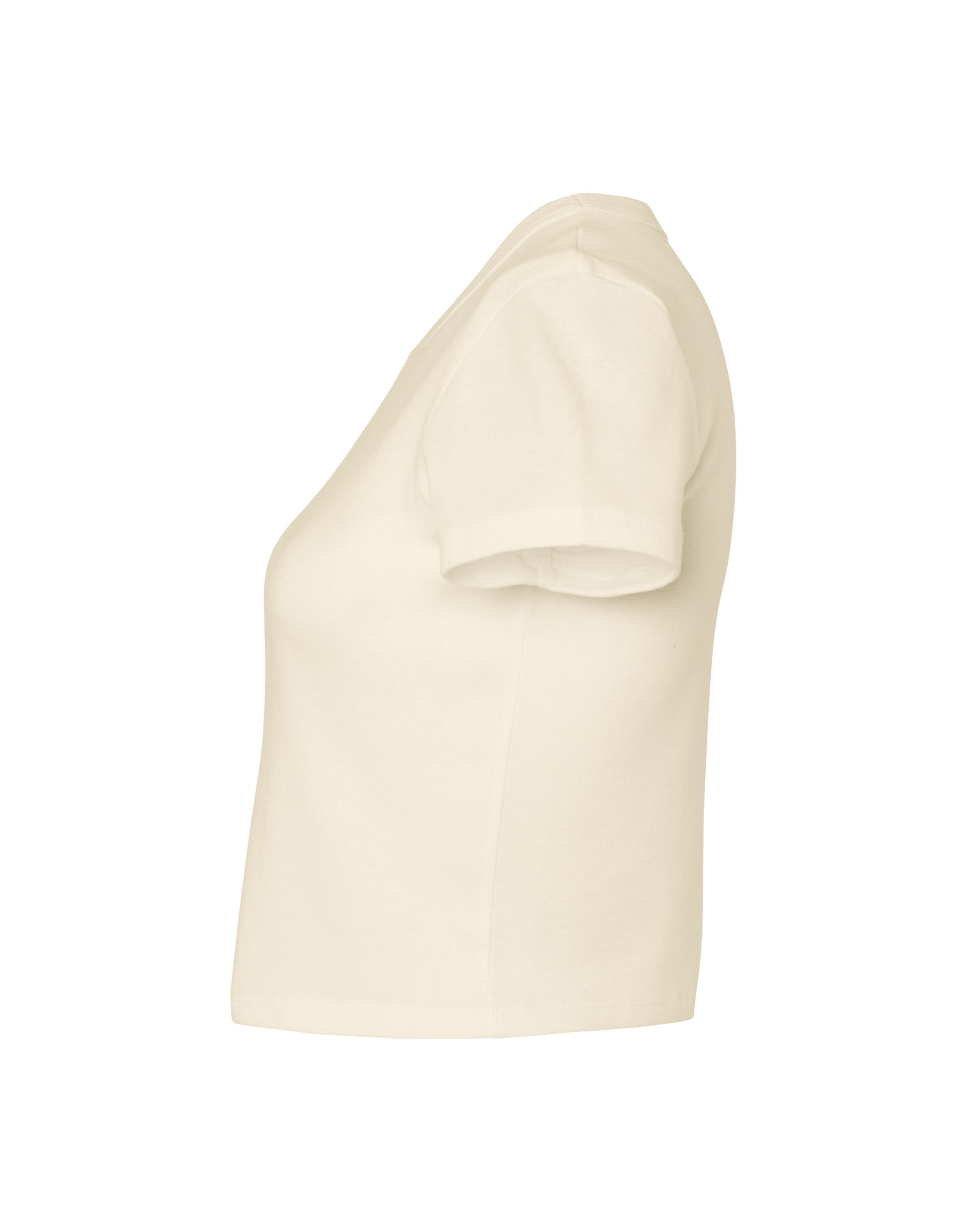 BE1010 Women’s Micro Rib Baby Tee Solid Natural Blend