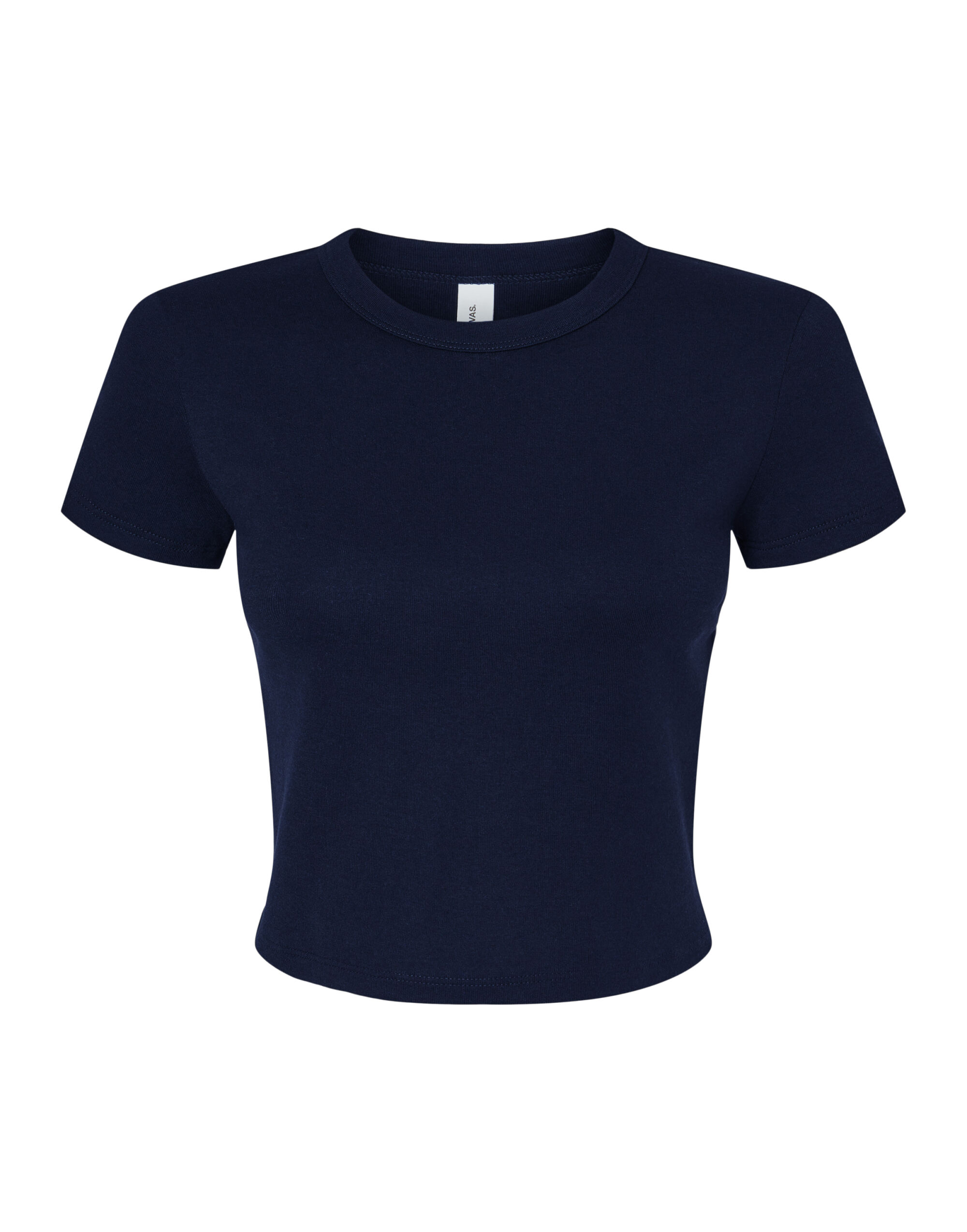 BE1010 Women’s Micro Rib Baby Tee Solid Navy Blend BE1010 Women’s Micro Rib Baby Tee Solid Navy Blend