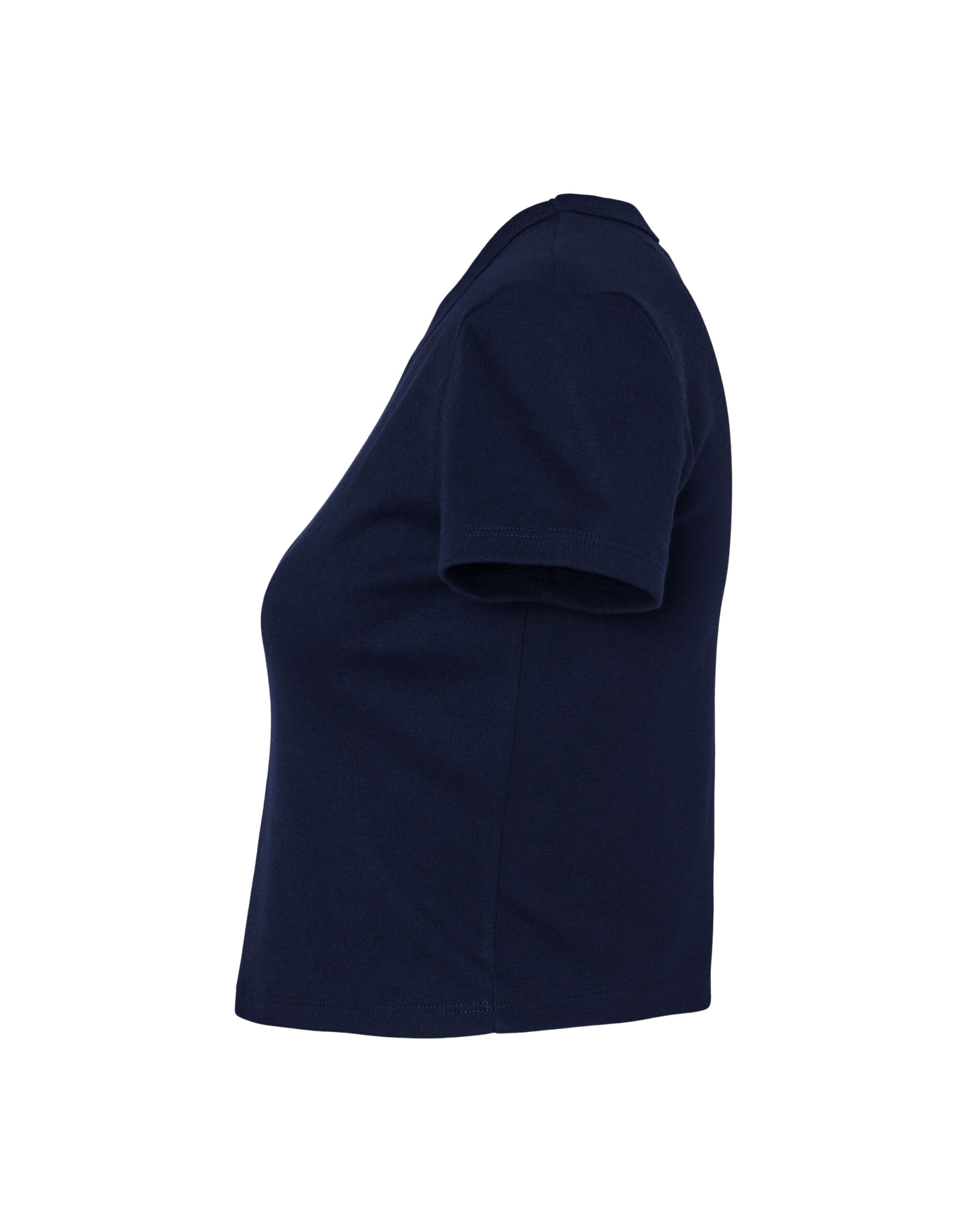 BE1010 Women’s Micro Rib Baby Tee Solid Navy Blend