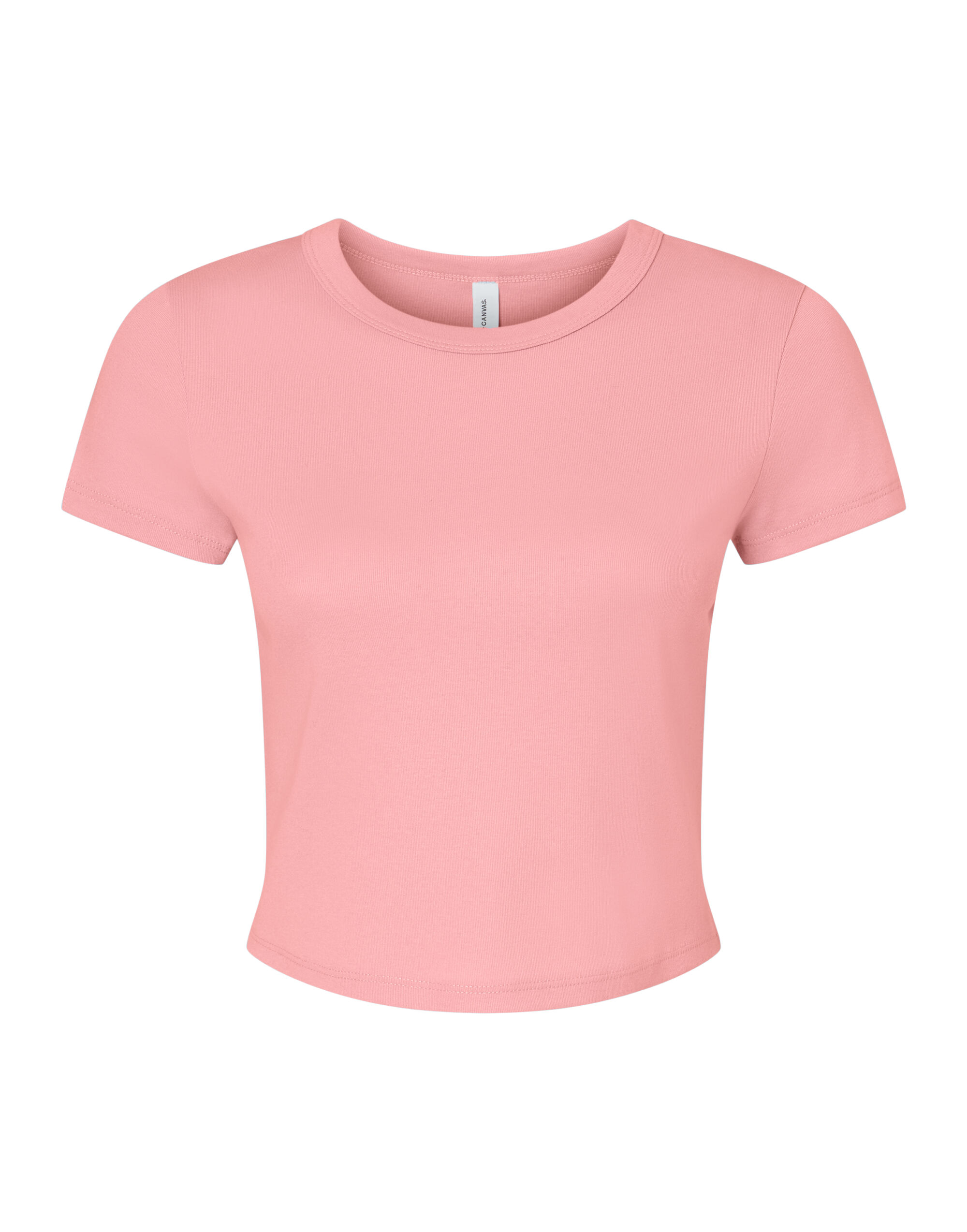 BE1010 Women’s Micro Rib Baby Tee Solid Pink Blend
