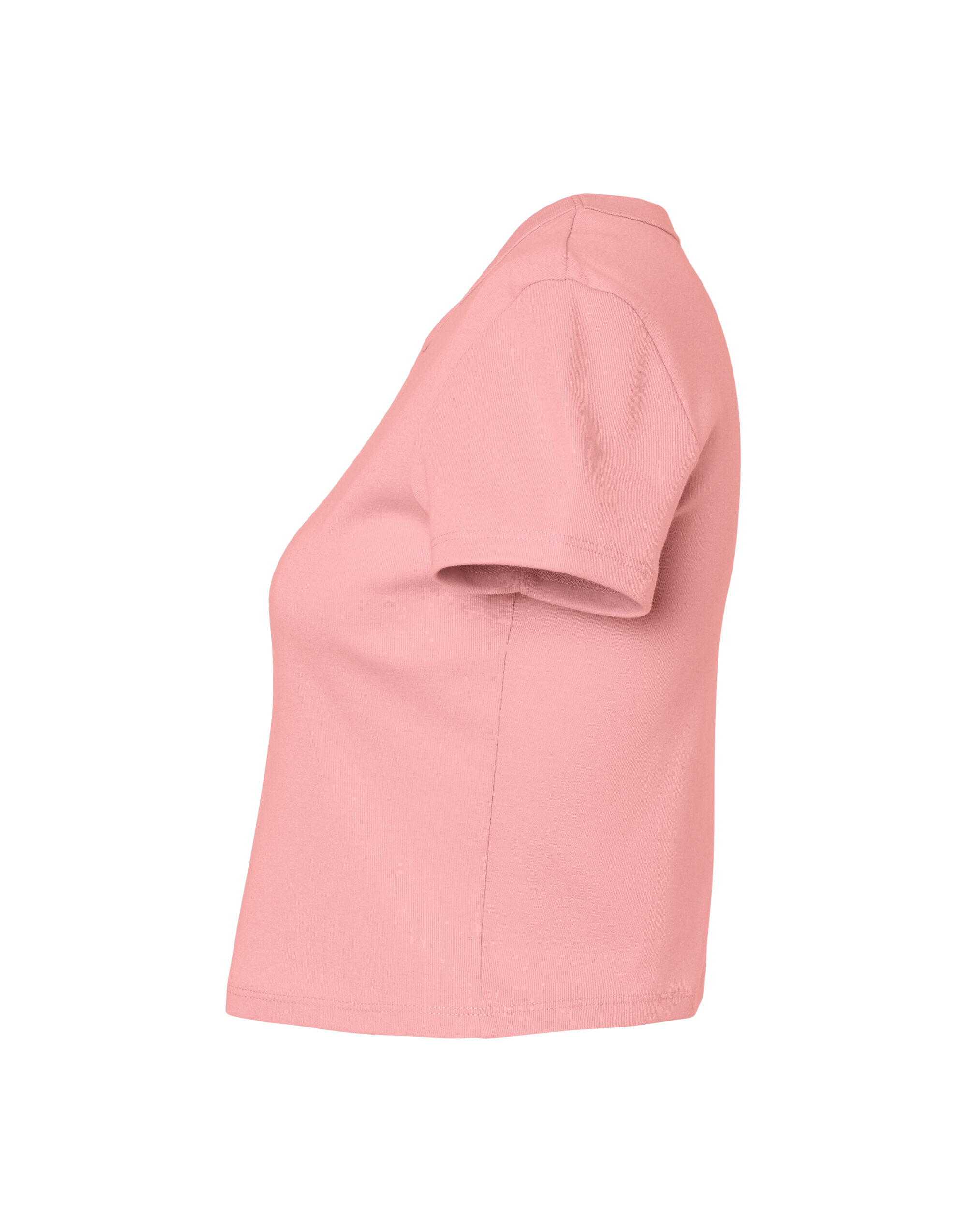 BE1010 Women’s Micro Rib Baby Tee Solid Pink Blend