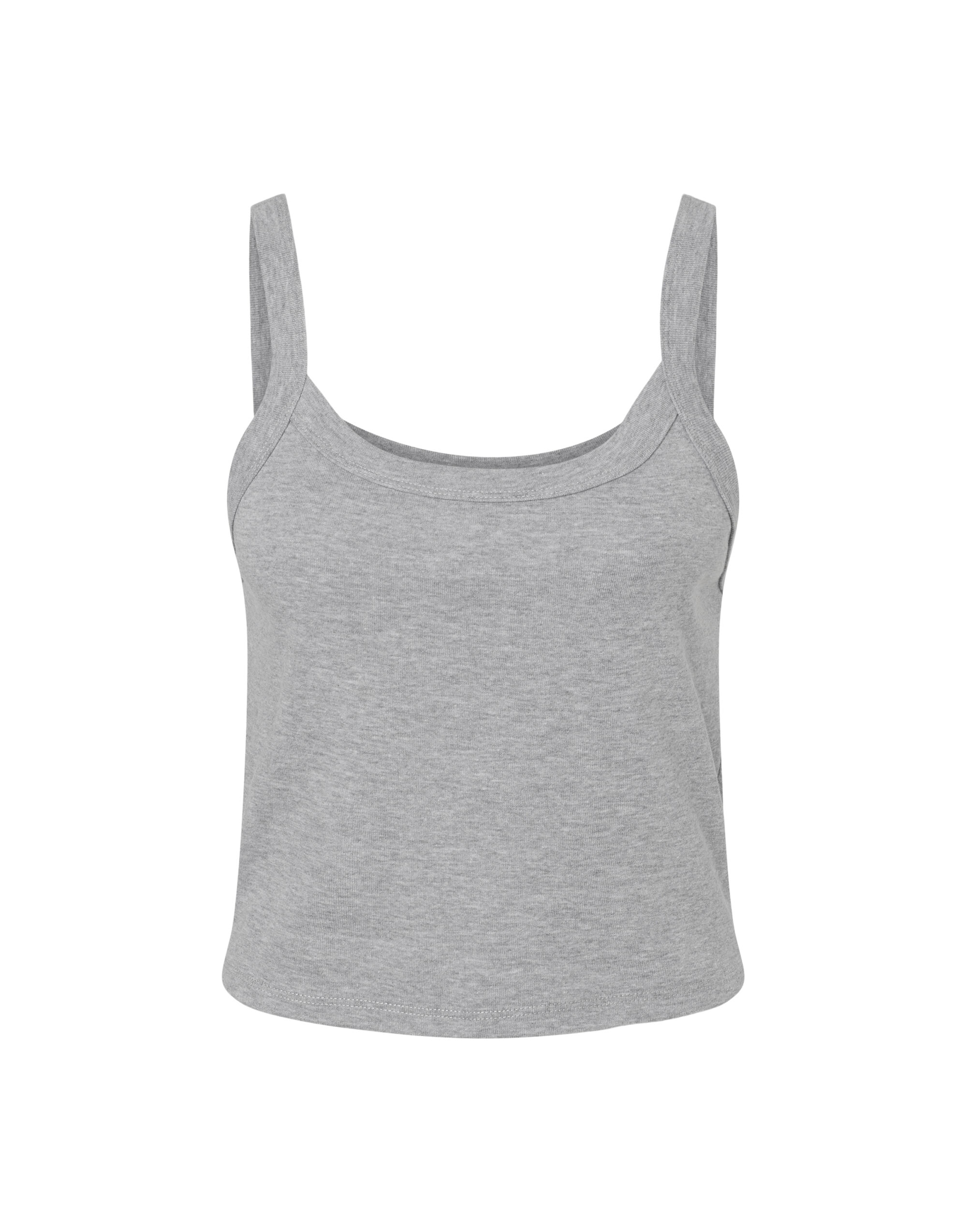 BE1012 Women’s Micro Rib Strap Tank Athletic Heather