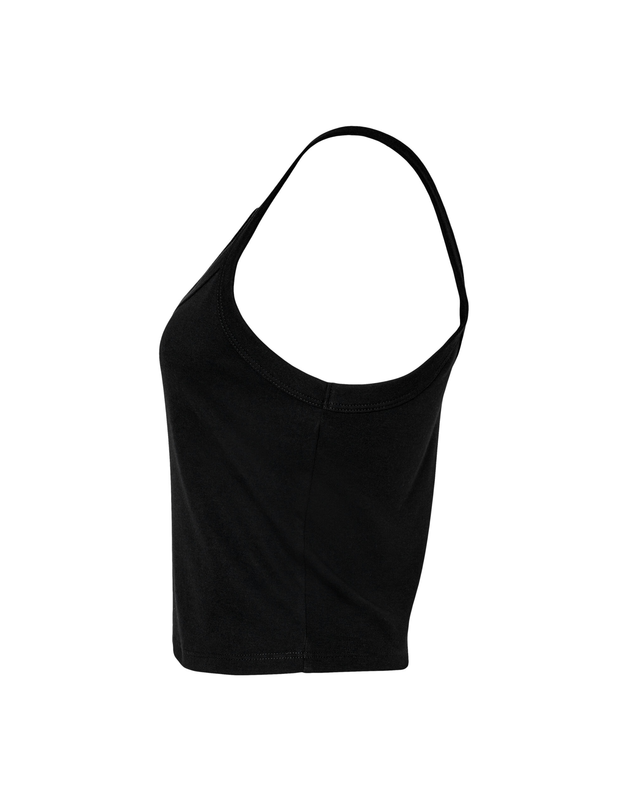 BE1012 Solid Black Blend Women’s Micro Rib Strap Tank