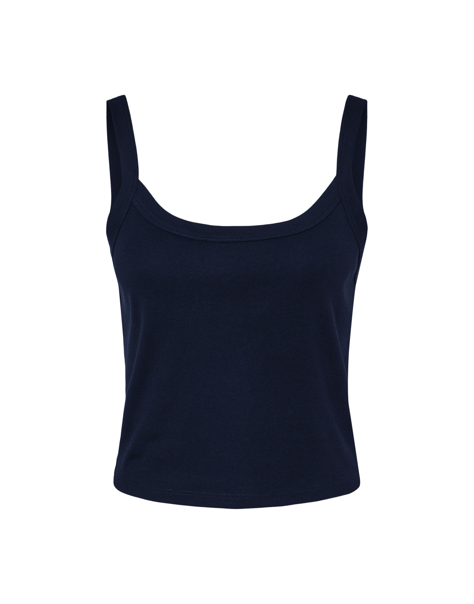 BE1012 Solid Navy Blend Women’s Micro Rib Strap Tank