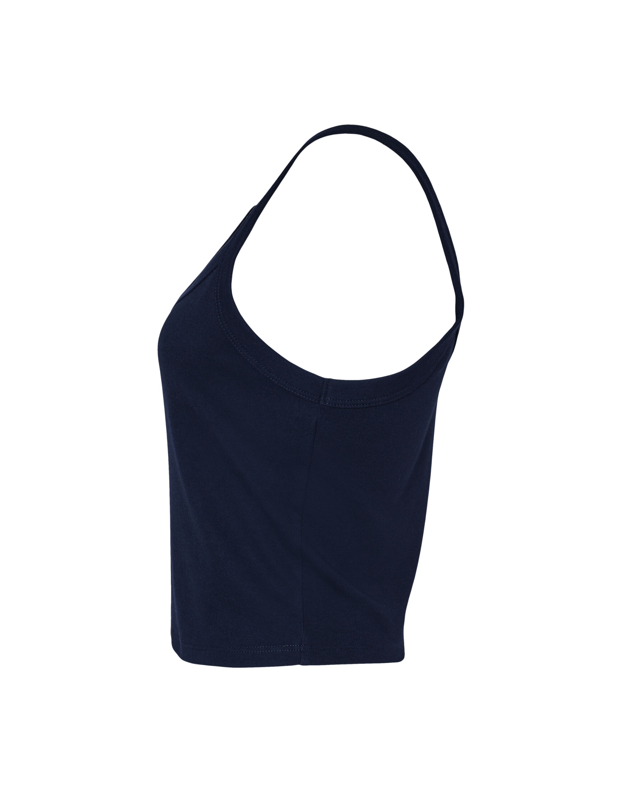 BE1012 Women’s Micro Rib Strap Tank Solid Navy Blend