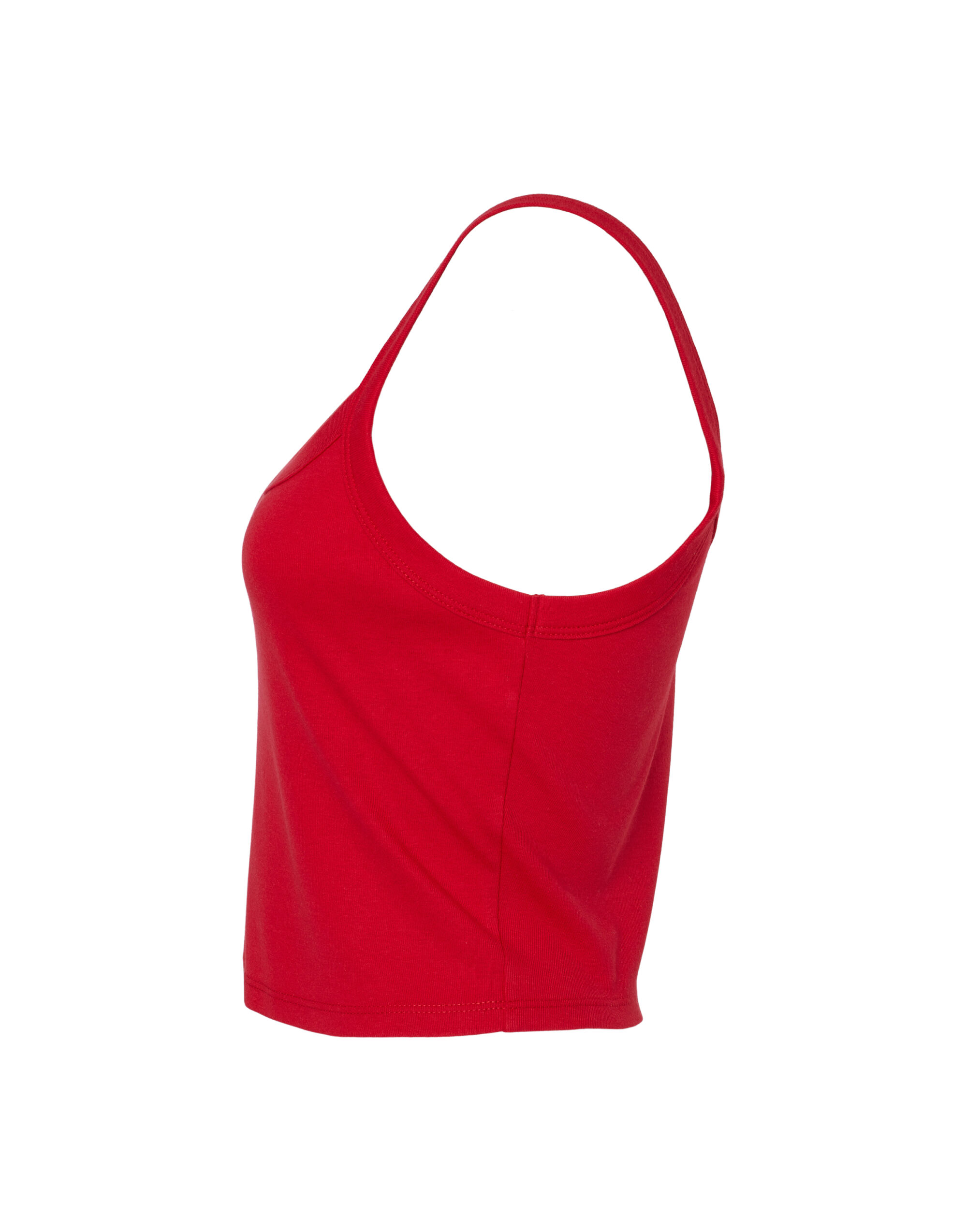 BE1012 Women’s Micro Rib Strap Tank Solid Red Blend