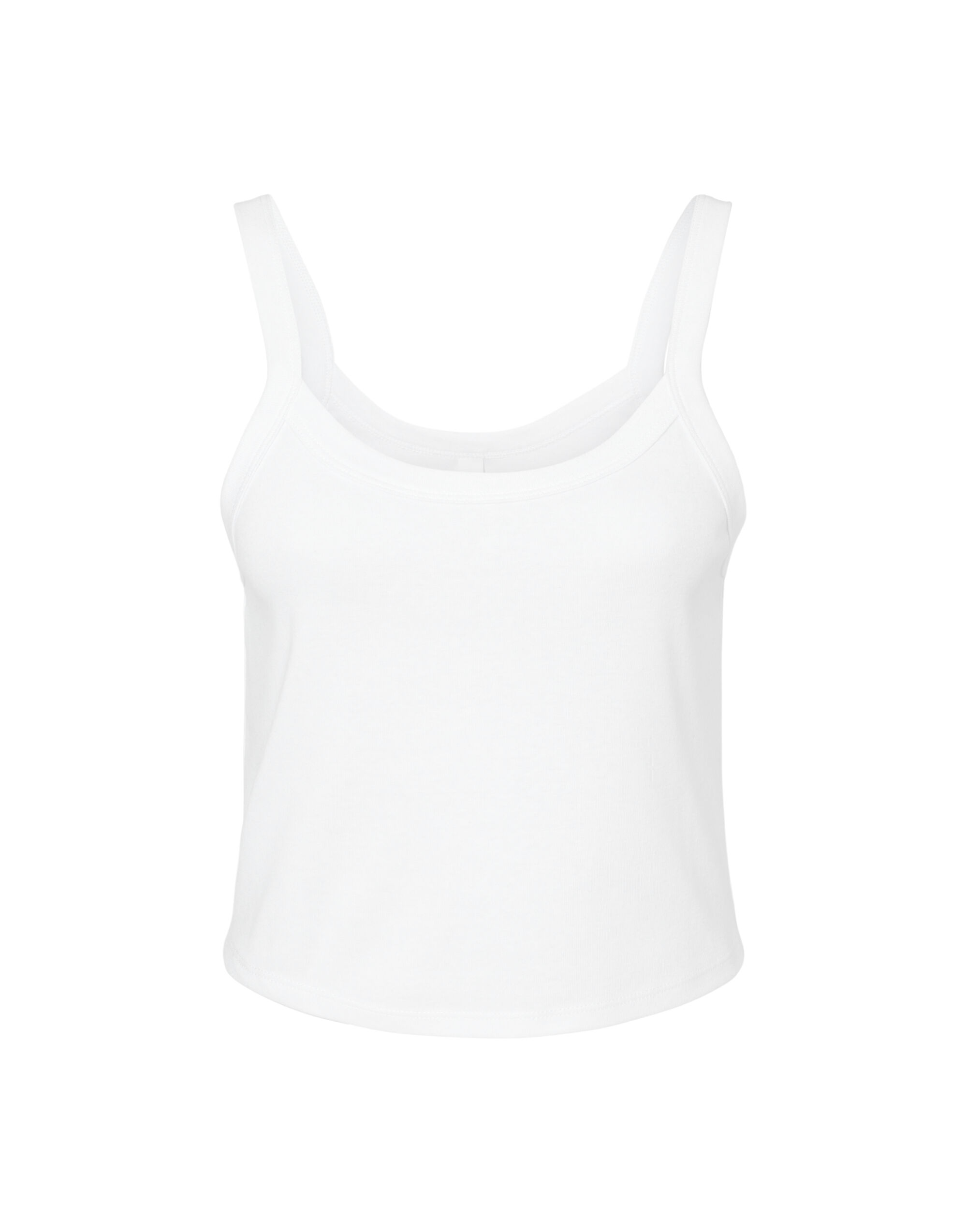 BE1012 Women’s Micro Rib Strap Tank Solid White Blend