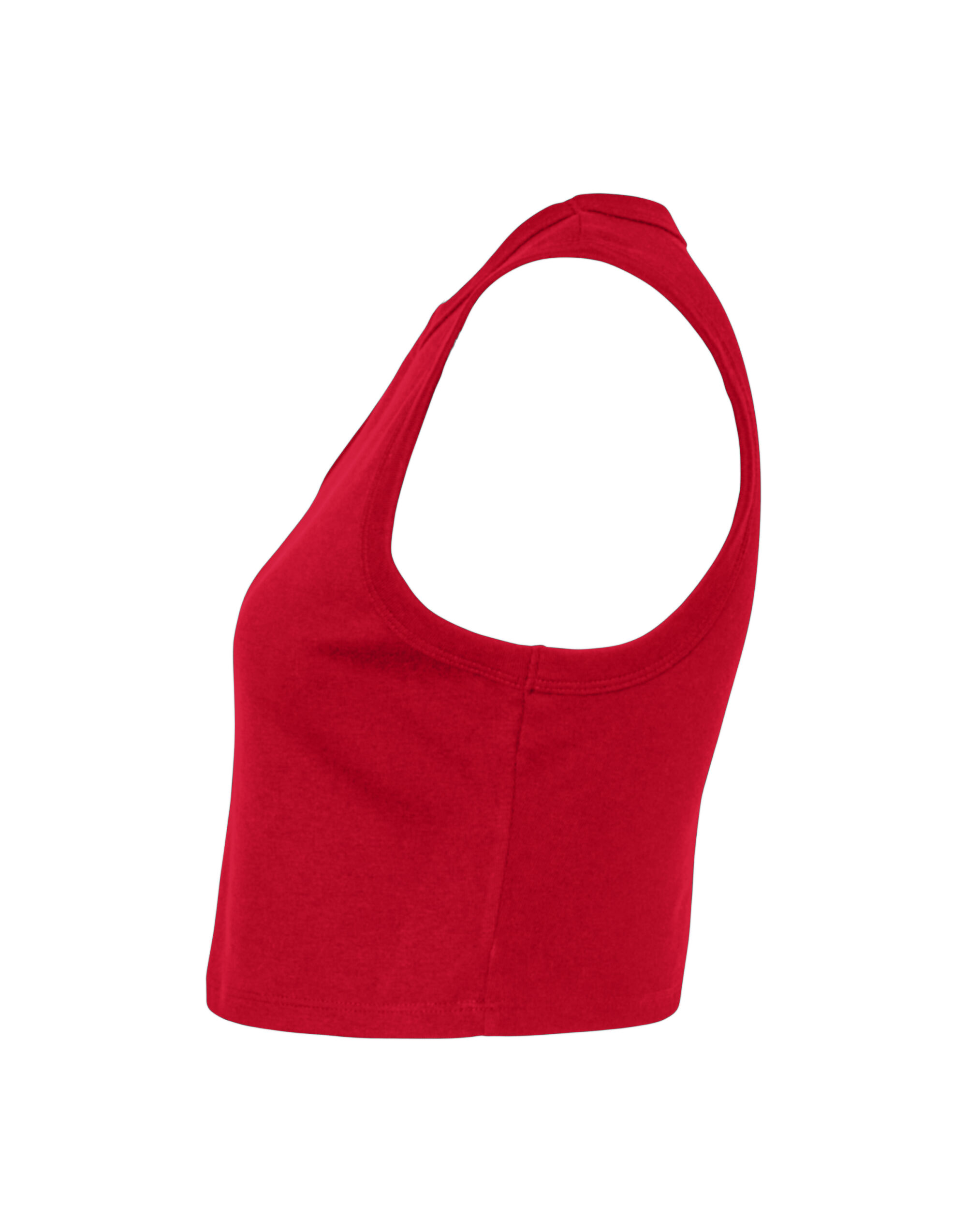 BE1013 Women’s Micro Rib Muscle Crop Tank Solid Red Blend