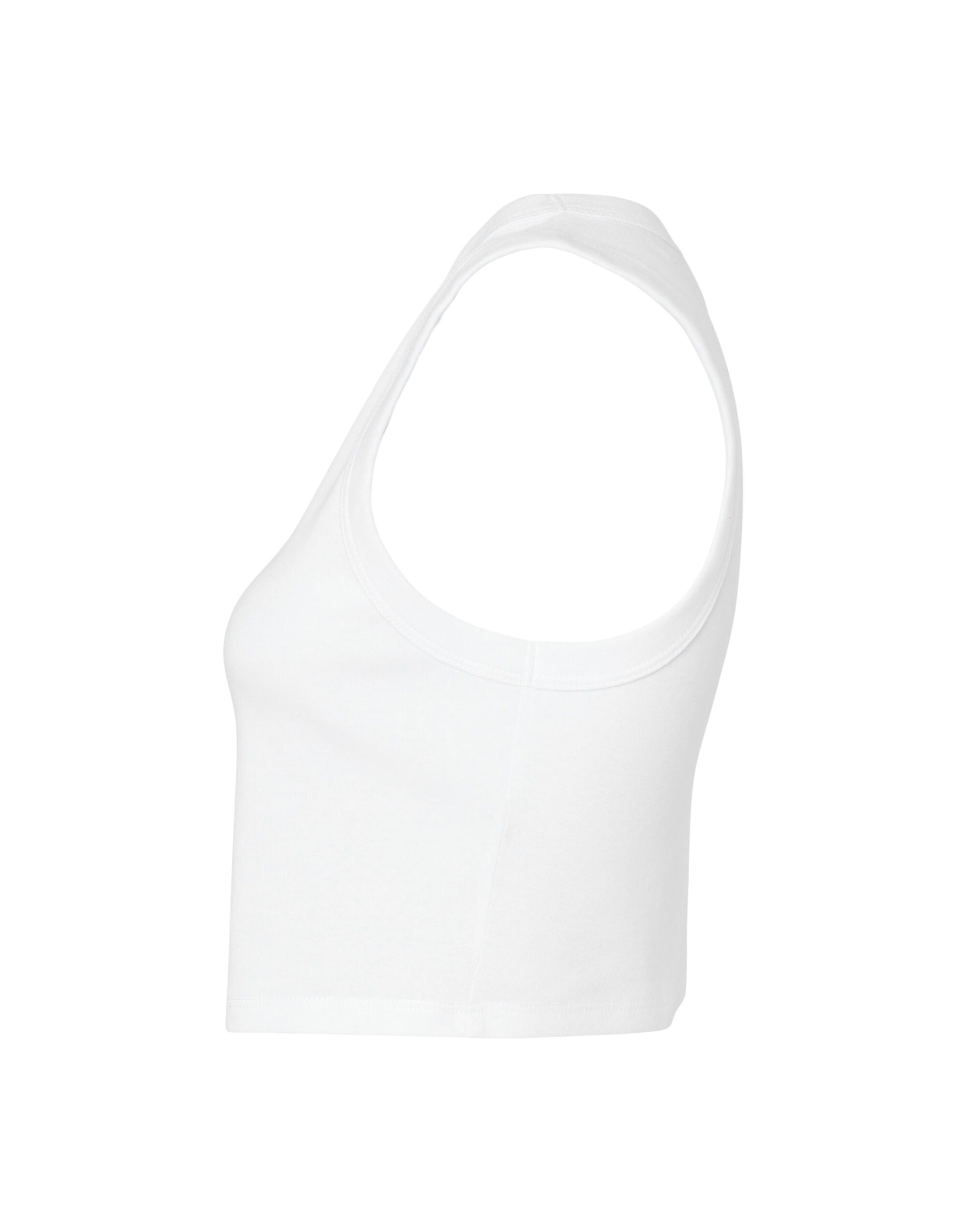 BE1013 Women’s Micro Rib Muscle Crop Tank Solid White Blend
