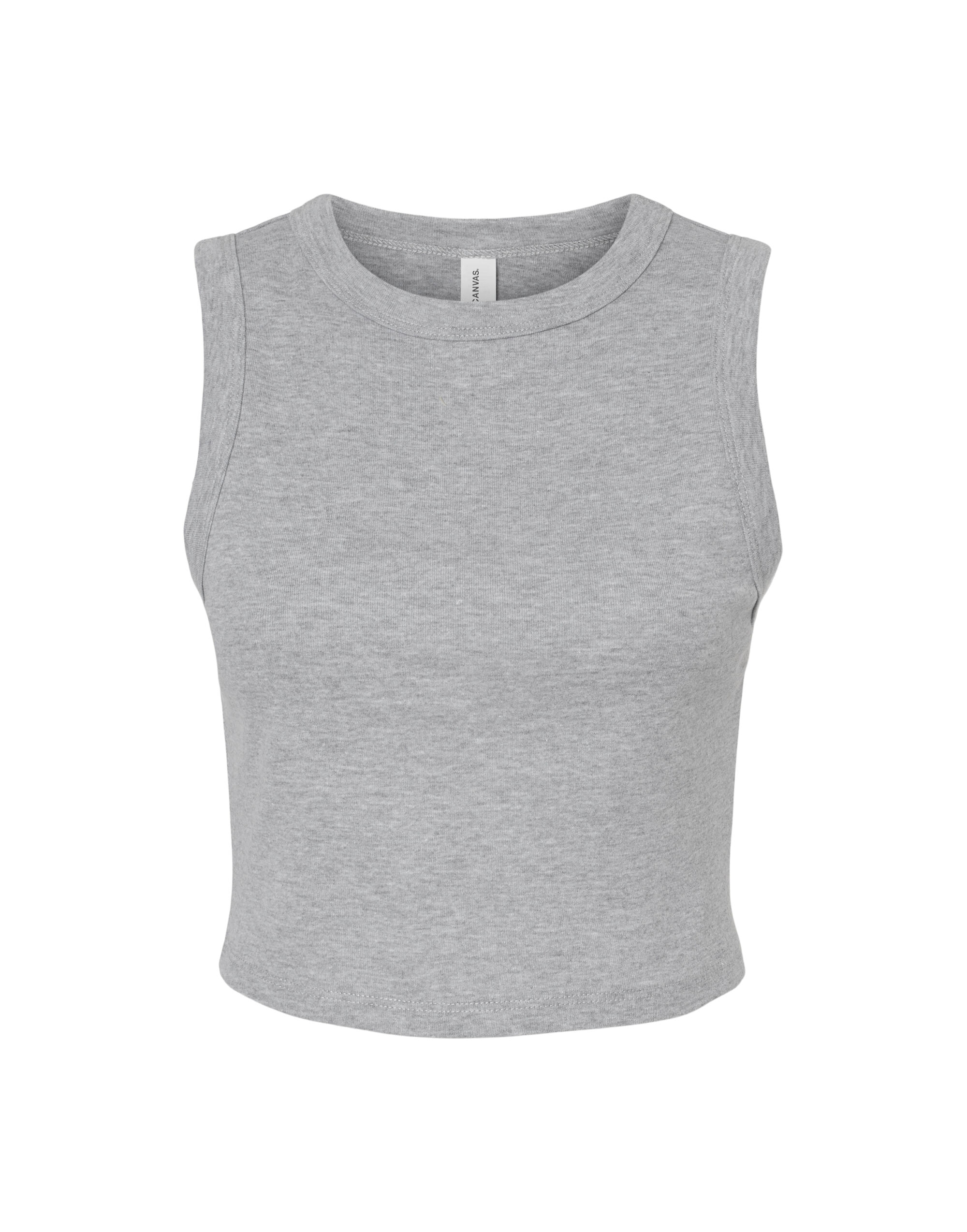BE1013 Women’s Micro Rib Muscle Crop Tank Athletic Heather