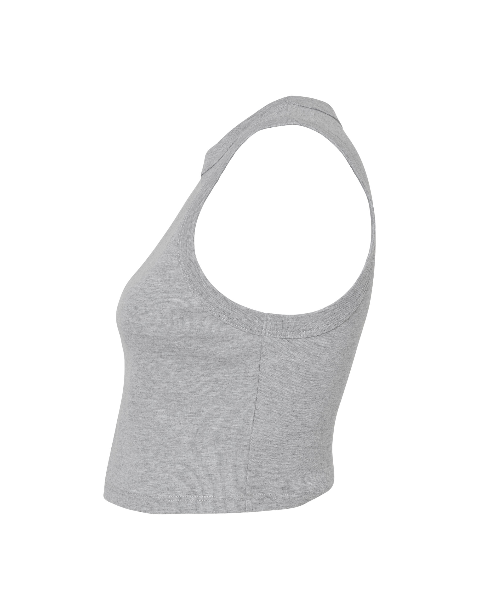 BE1013 Women’s Micro Rib Muscle Crop Tank Athletic Heather