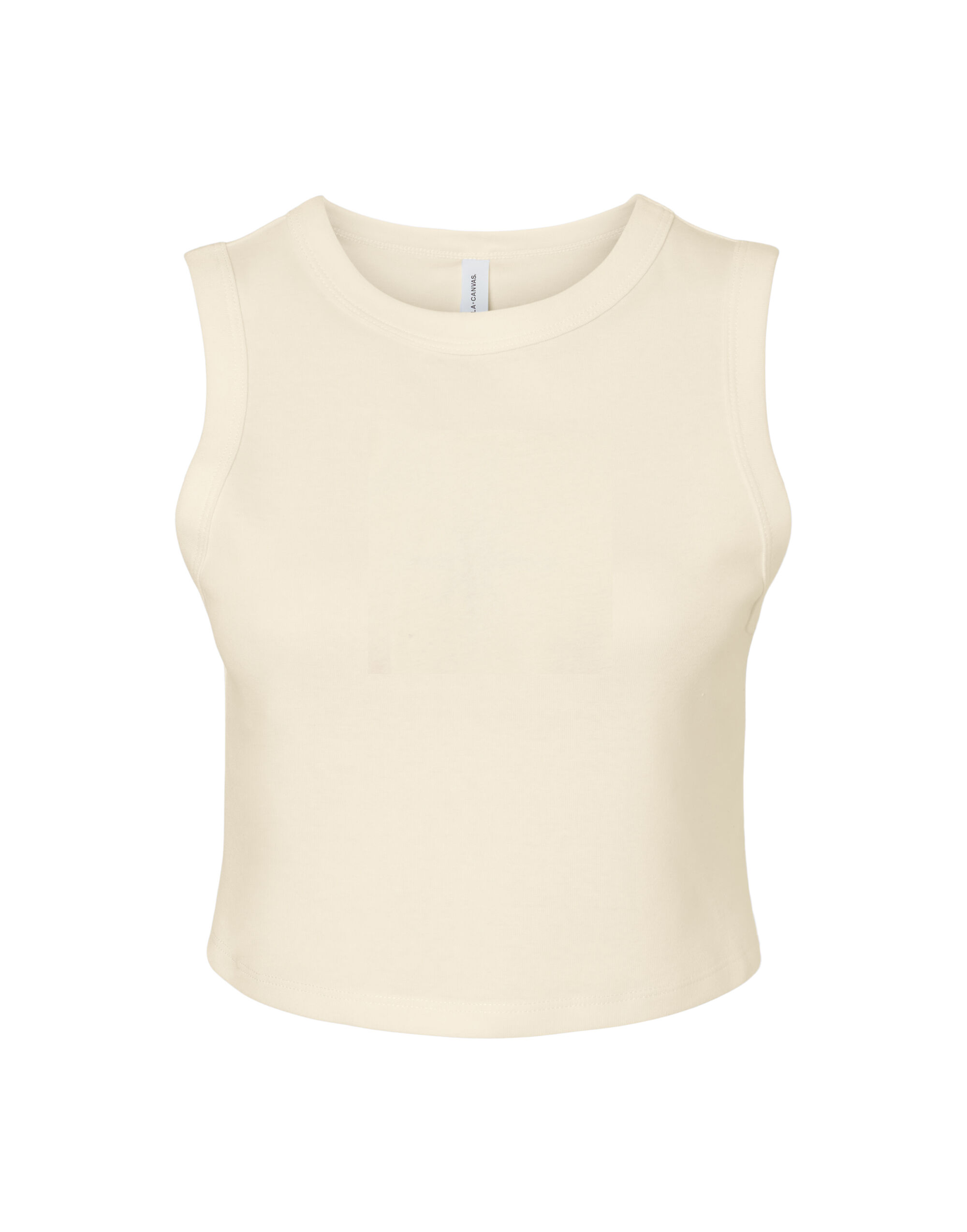 BE1013 Women’s Micro Rib Muscle Crop Tank Solid Natural Blend