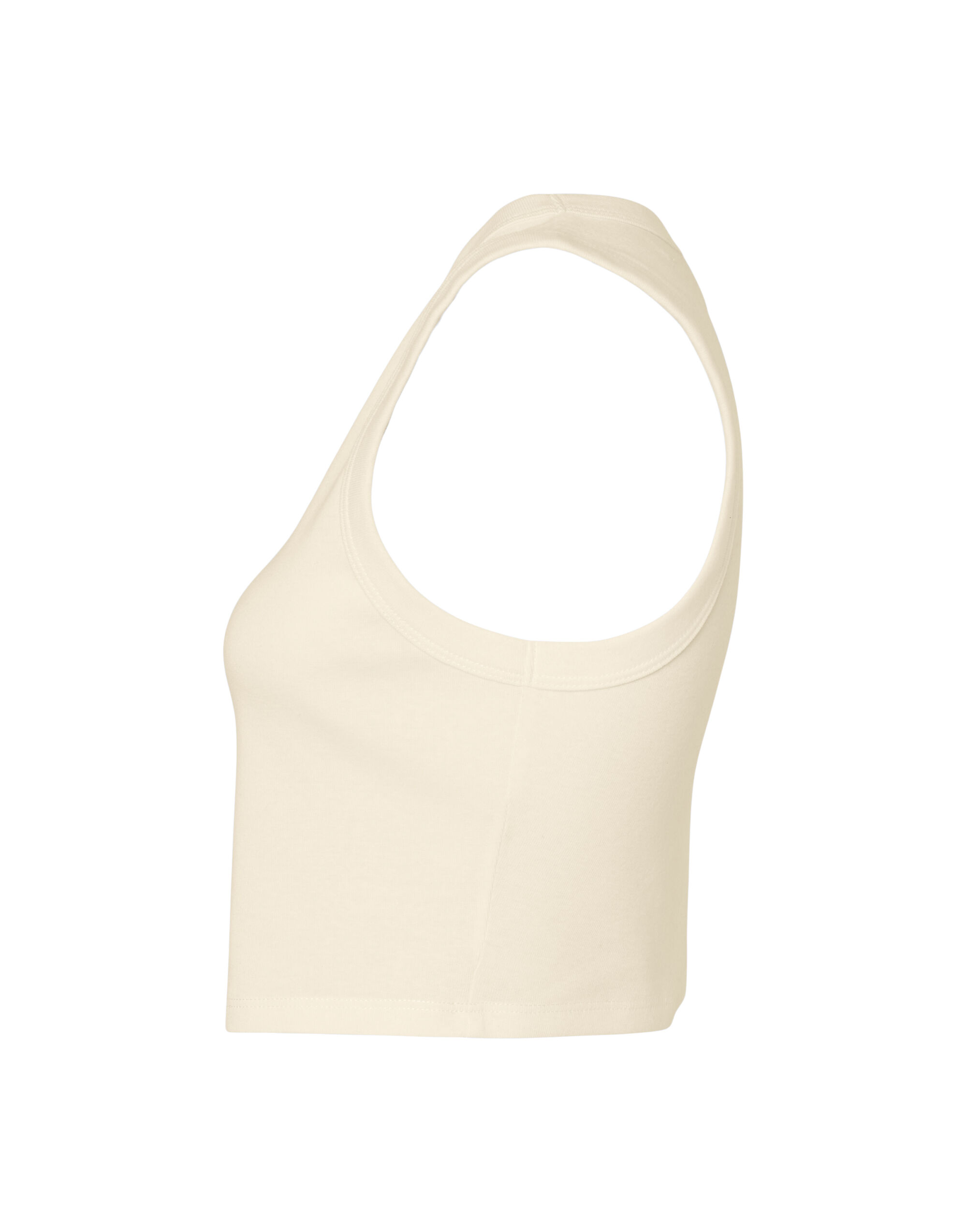 BE1013 Women’s Micro Rib Muscle Crop Tank Solid Natural Blend