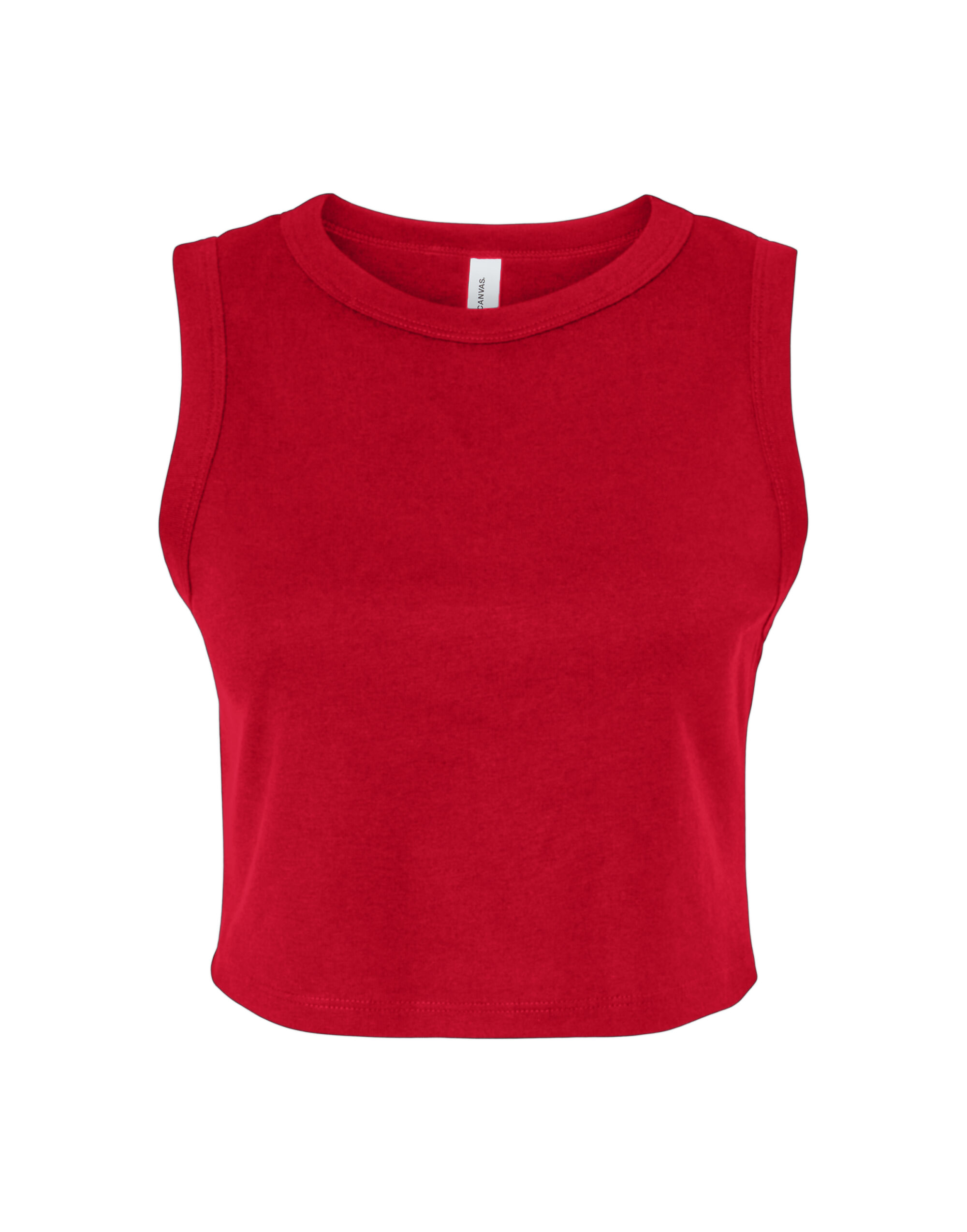 BE1013 Women’s Micro Rib Muscle Crop Tank Solid Red Blend