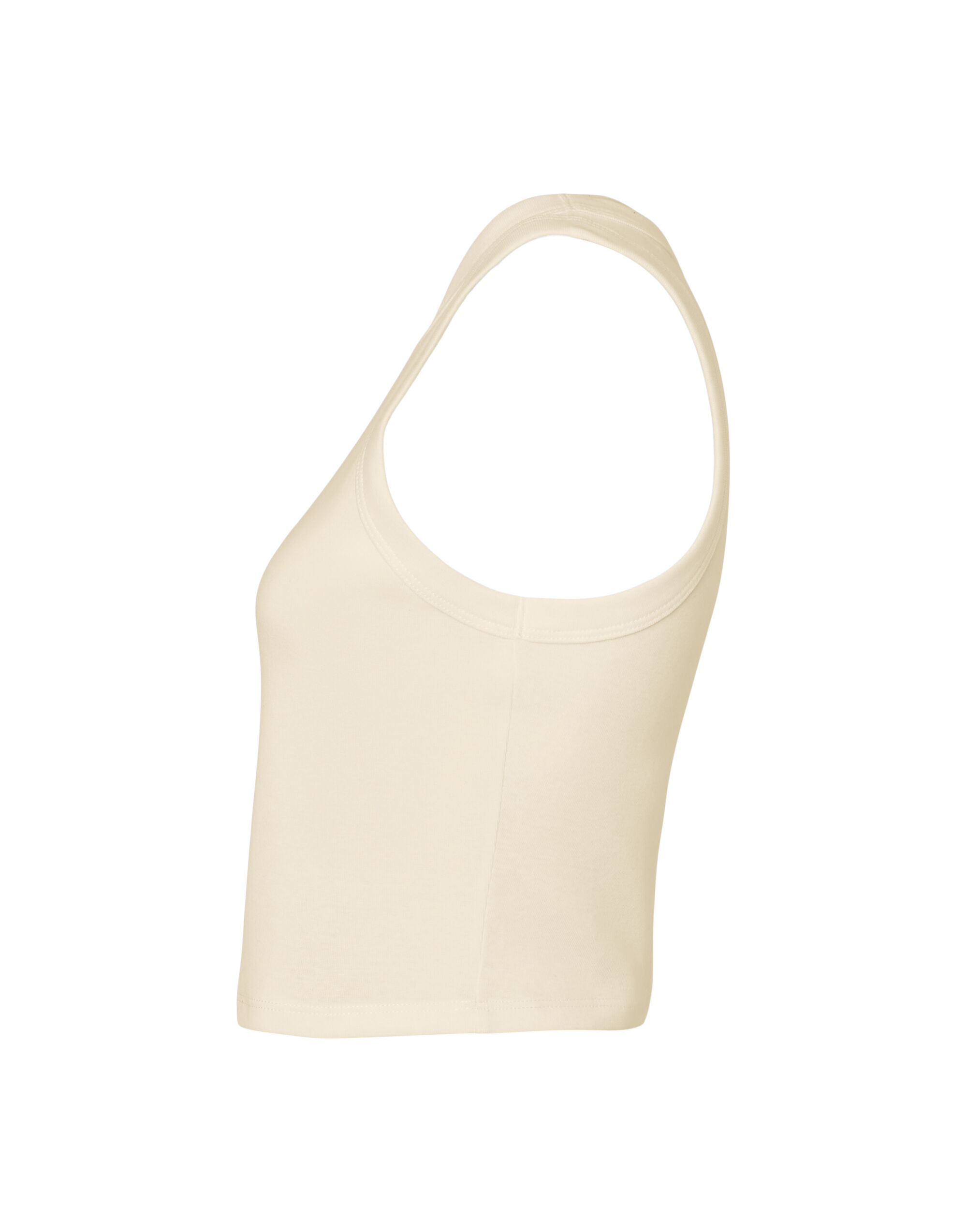 BE1019 Women’s Micro Rib Racer Tank Solid Natural Blend