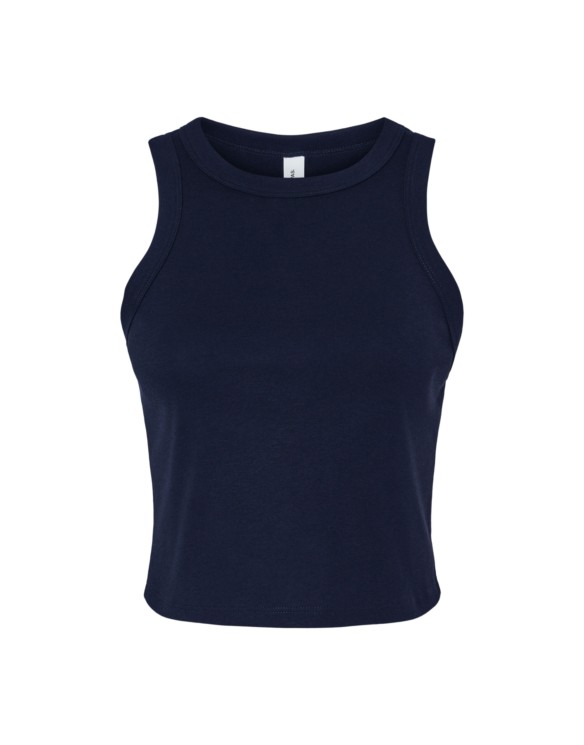 BE1019 Women’s Micro Rib Racer Tank Solid Navy Blend