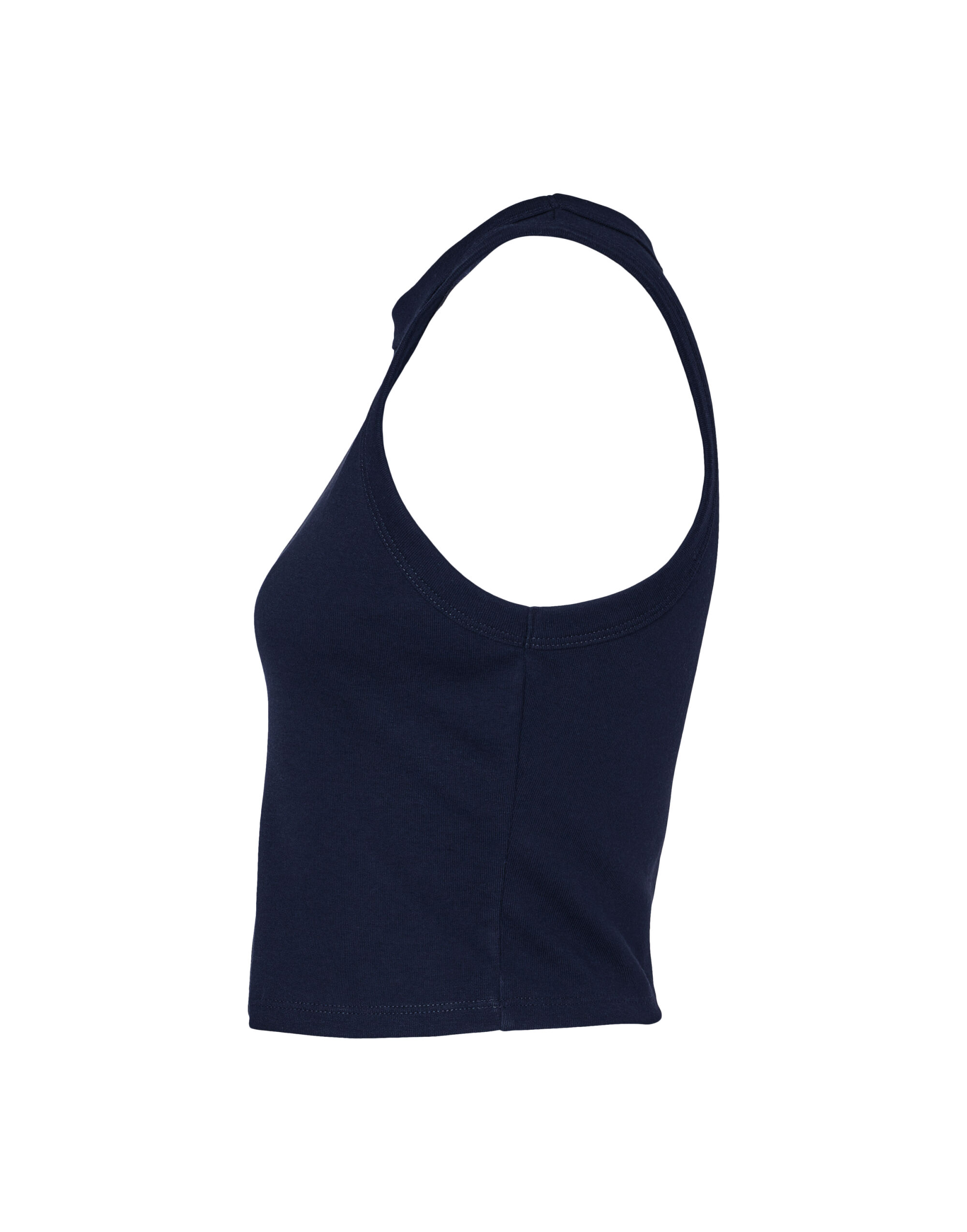 BE1019 Women’s Micro Rib Racer Tank Solid Navy Blend