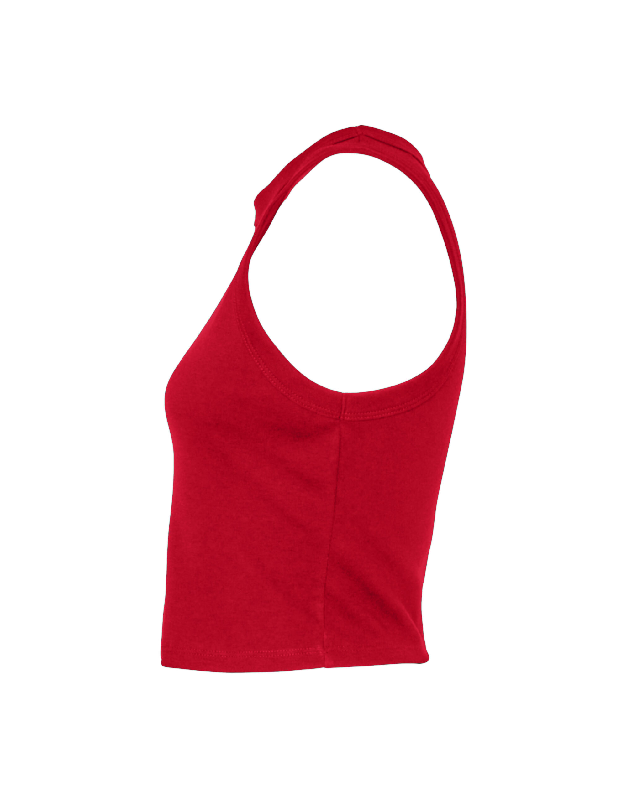 BE1019 Women’s Micro Rib Racer Tank Solid Red Blend