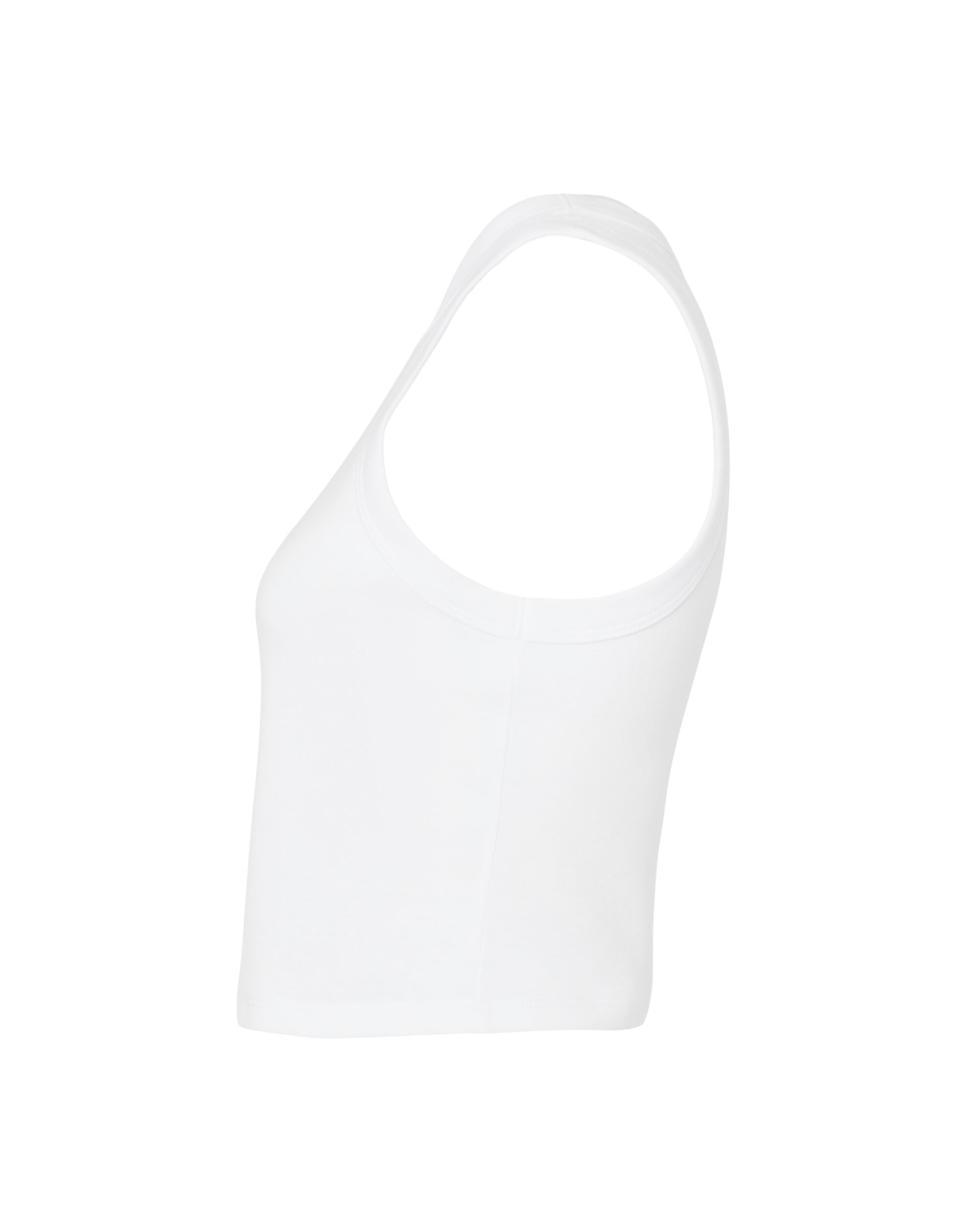 BE1019 Women’s Micro Rib Racer Tank Solid White Blend