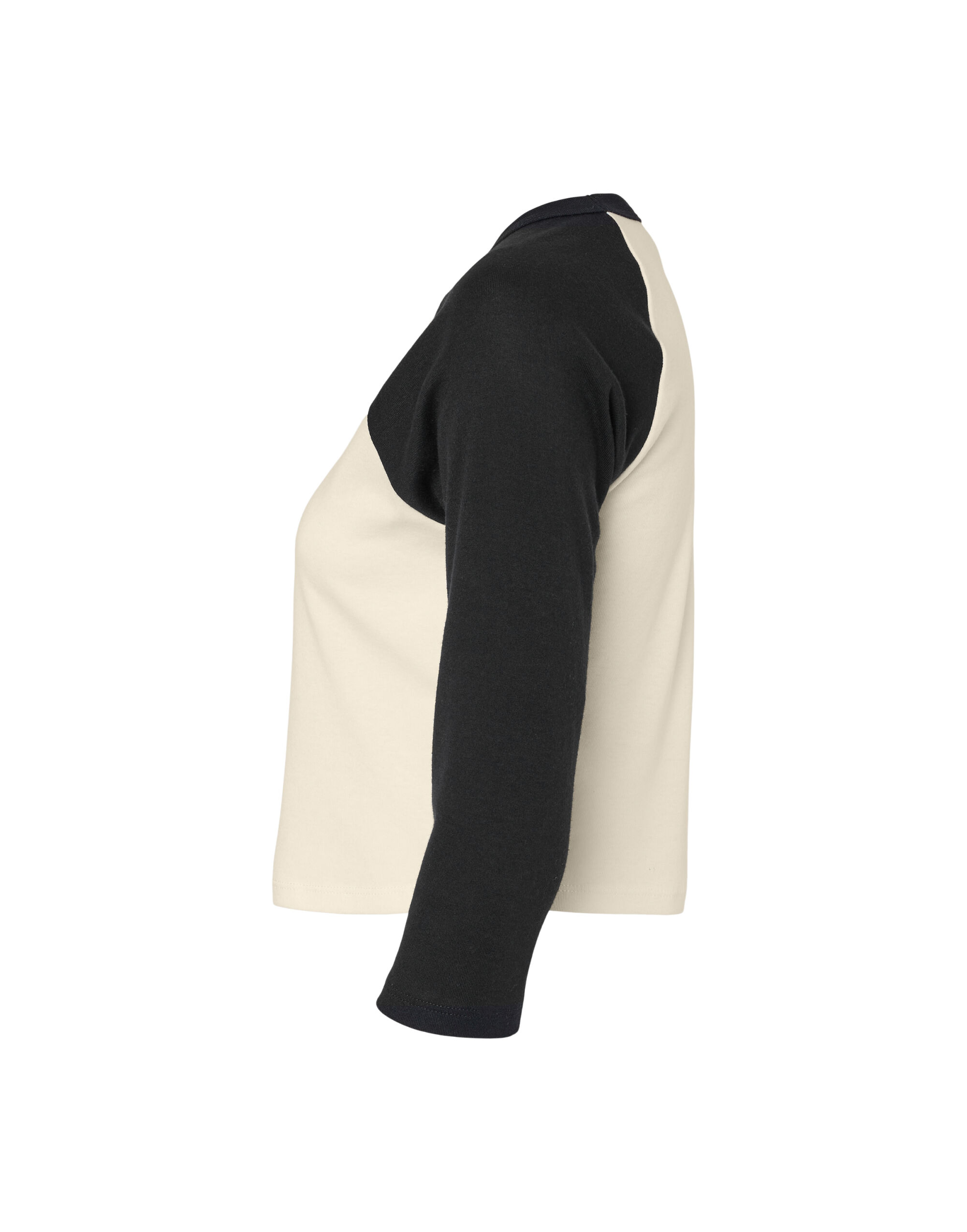 BE1200 Women’s Micro Rib 3/4 Raglan Tee Natural/Black