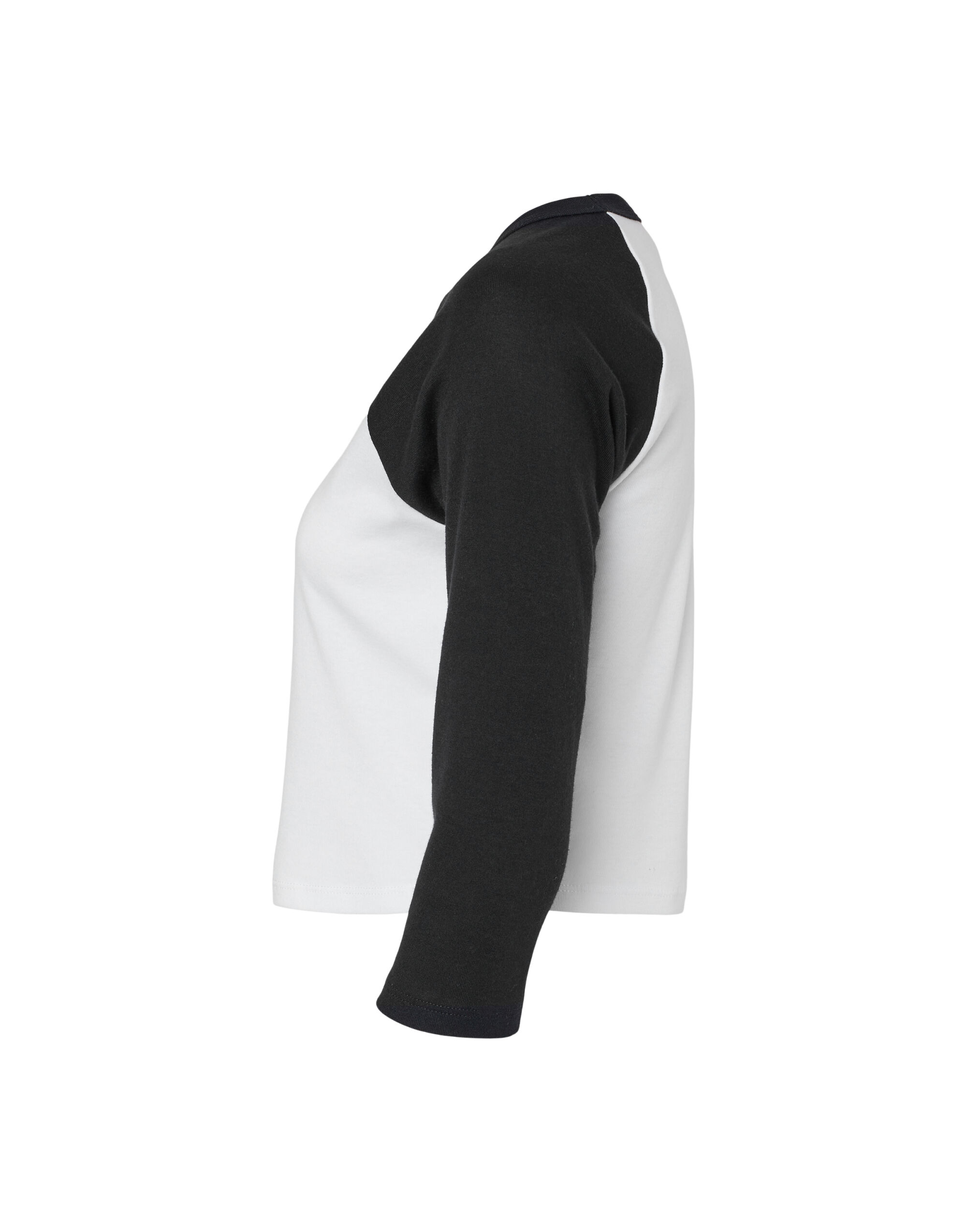 BE1200 Women’s Micro Rib 3/4 Raglan Tee White/Black