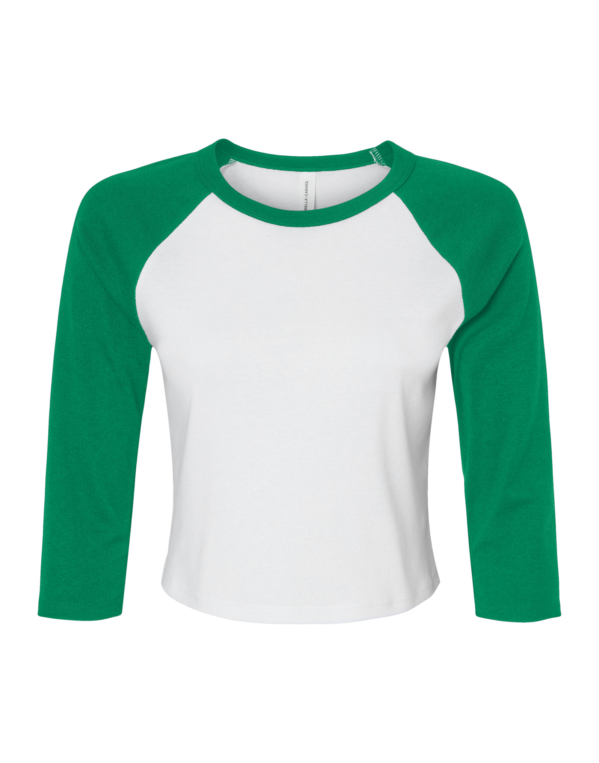 BE1200 Women’s Micro Rib 3/4 Raglan Tee White/Kelly
