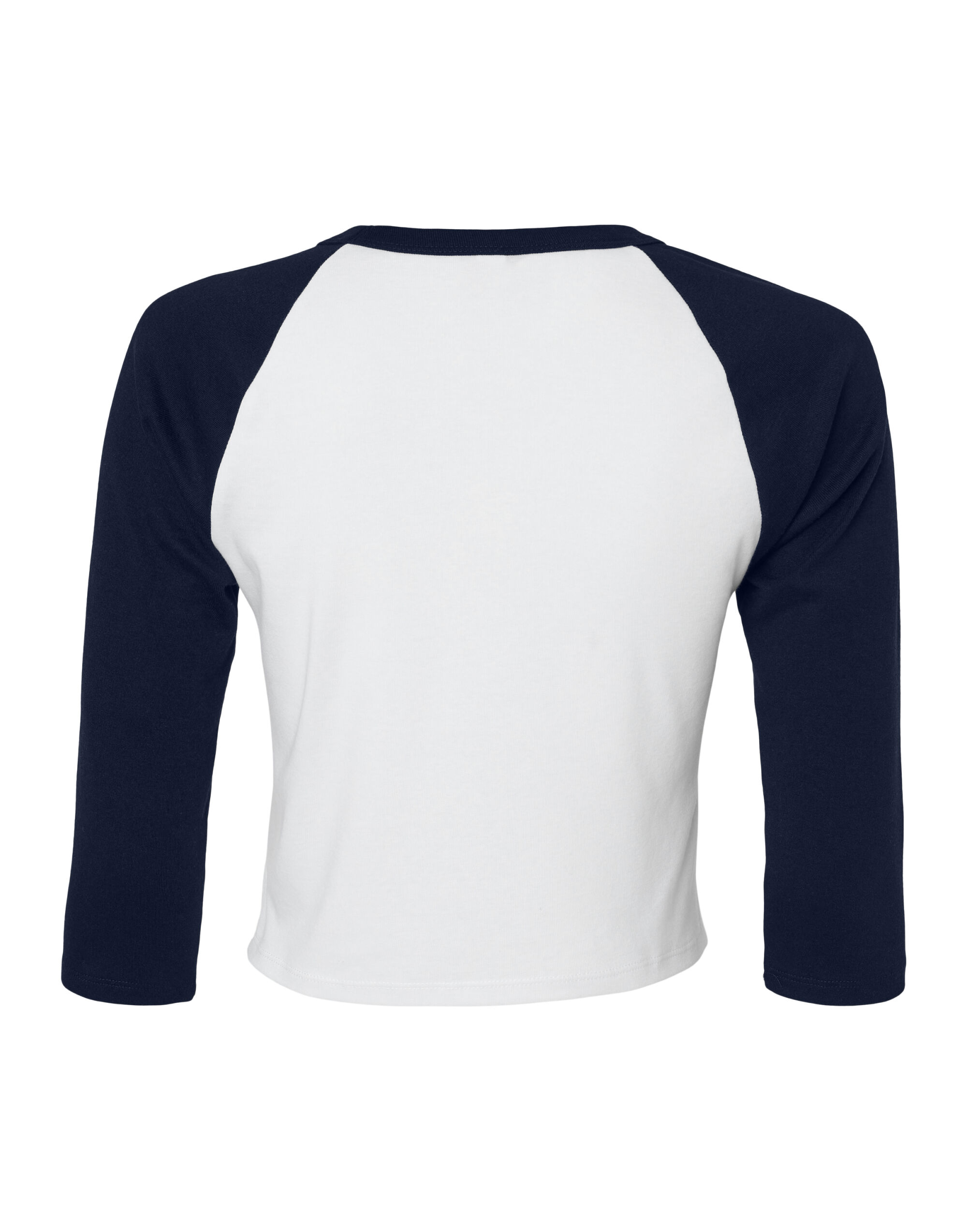 BE1200 Women’s Micro Rib 3/4 Raglan Tee White/Navy
