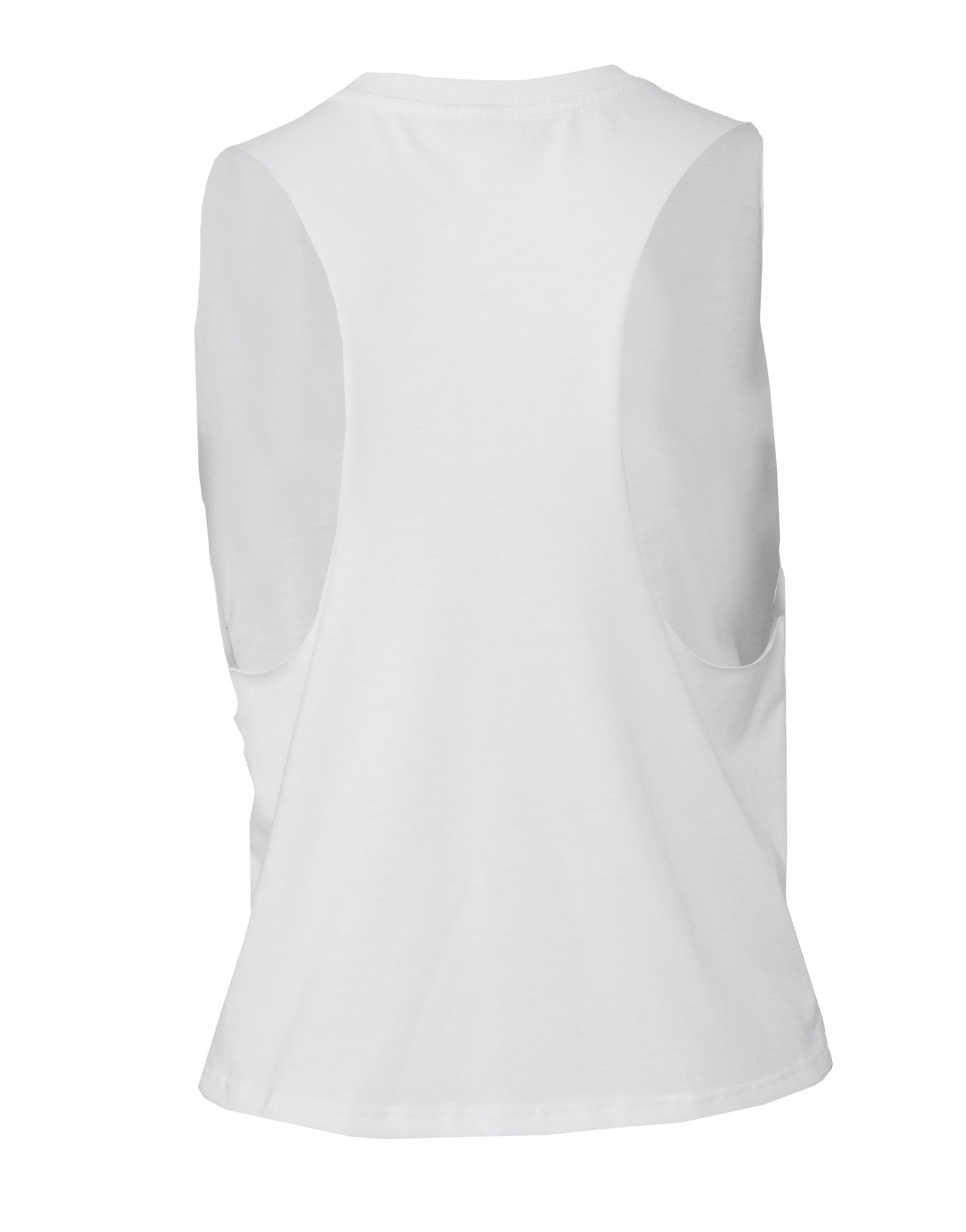 BE6682 Women’s Racerback Cropped Tank Solid White Triblend