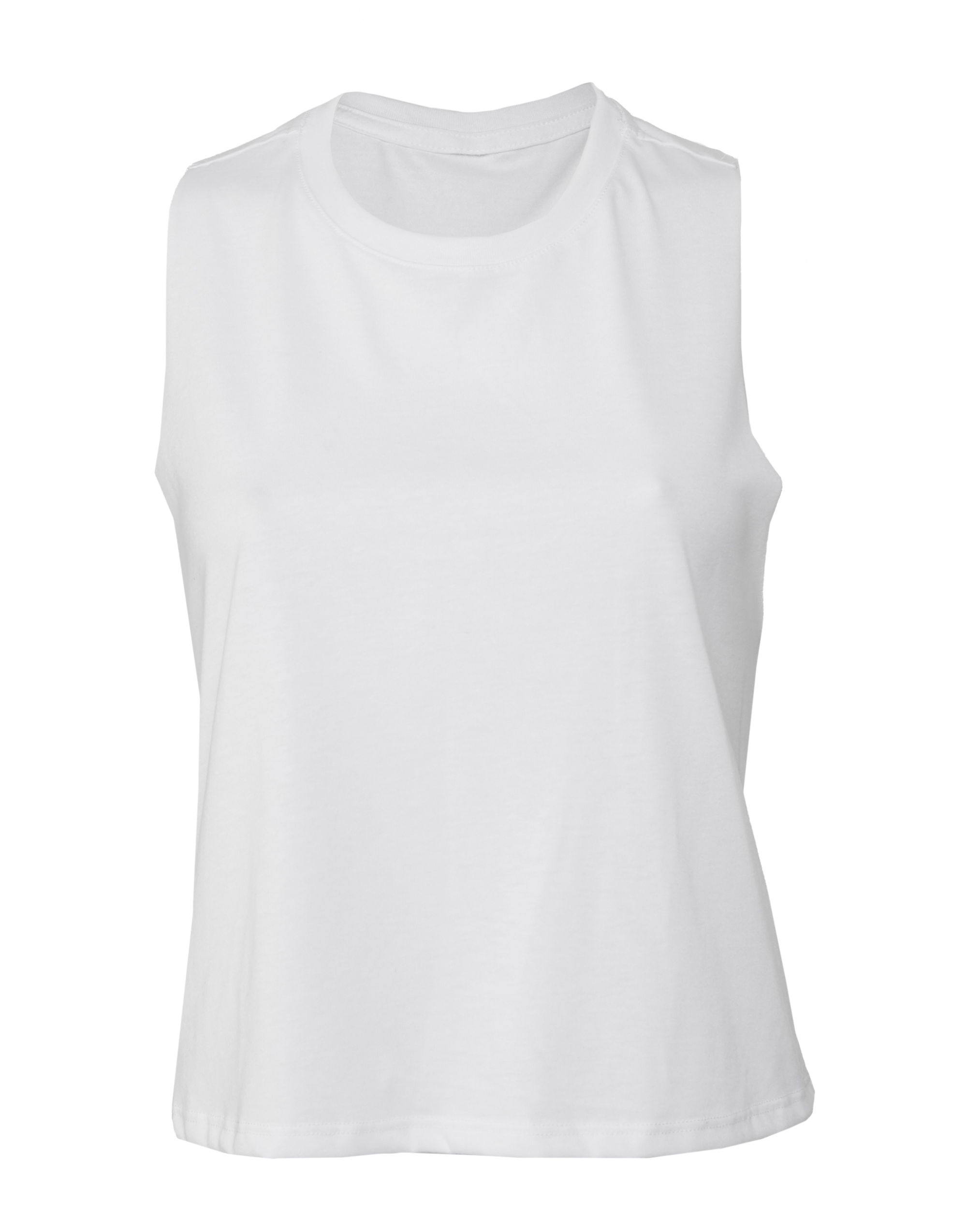 BE6682 Women’s Racerback Cropped Tank Solid White Triblend